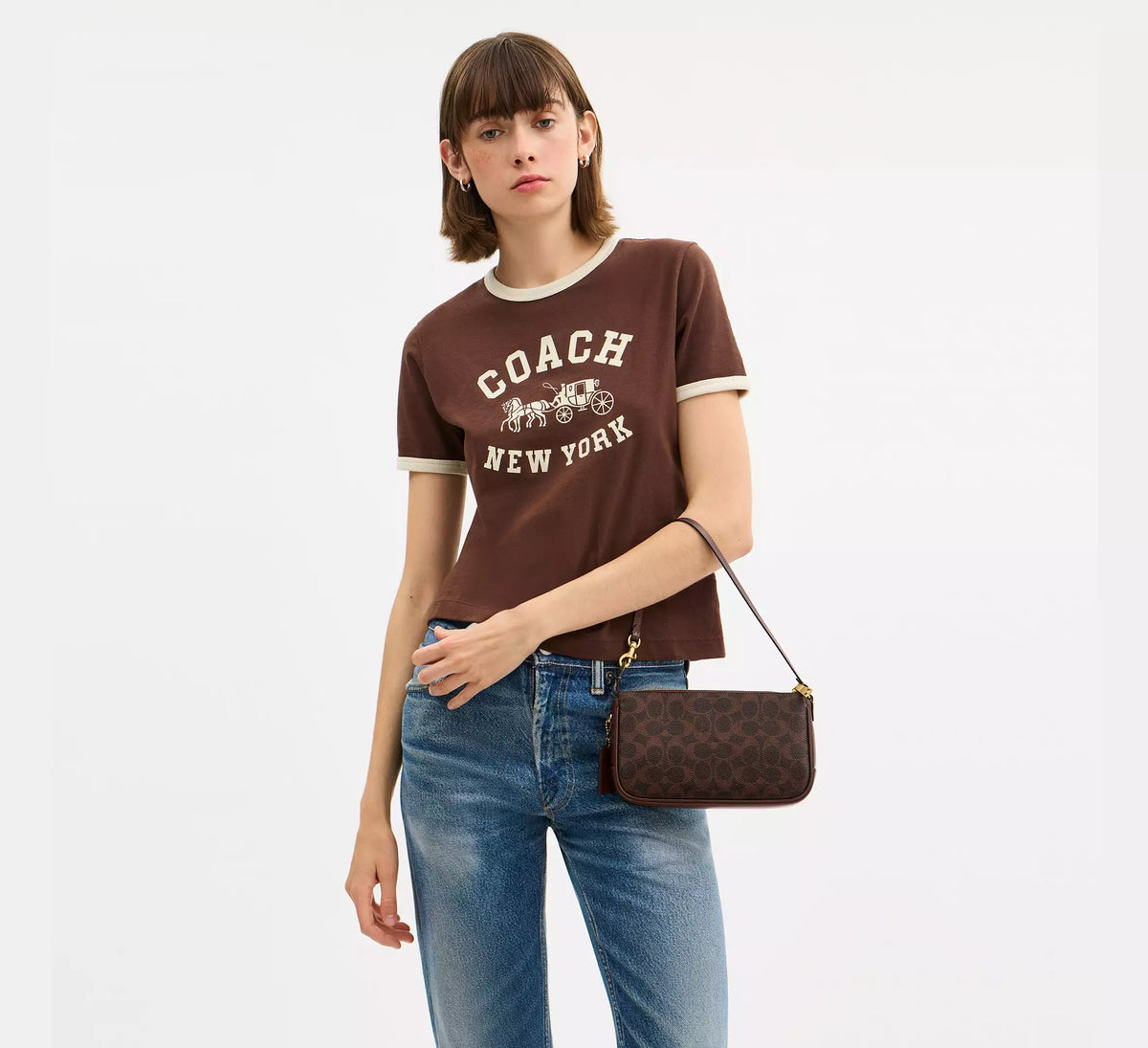 Coach Plaza Bag In Signature - Brass/Maple