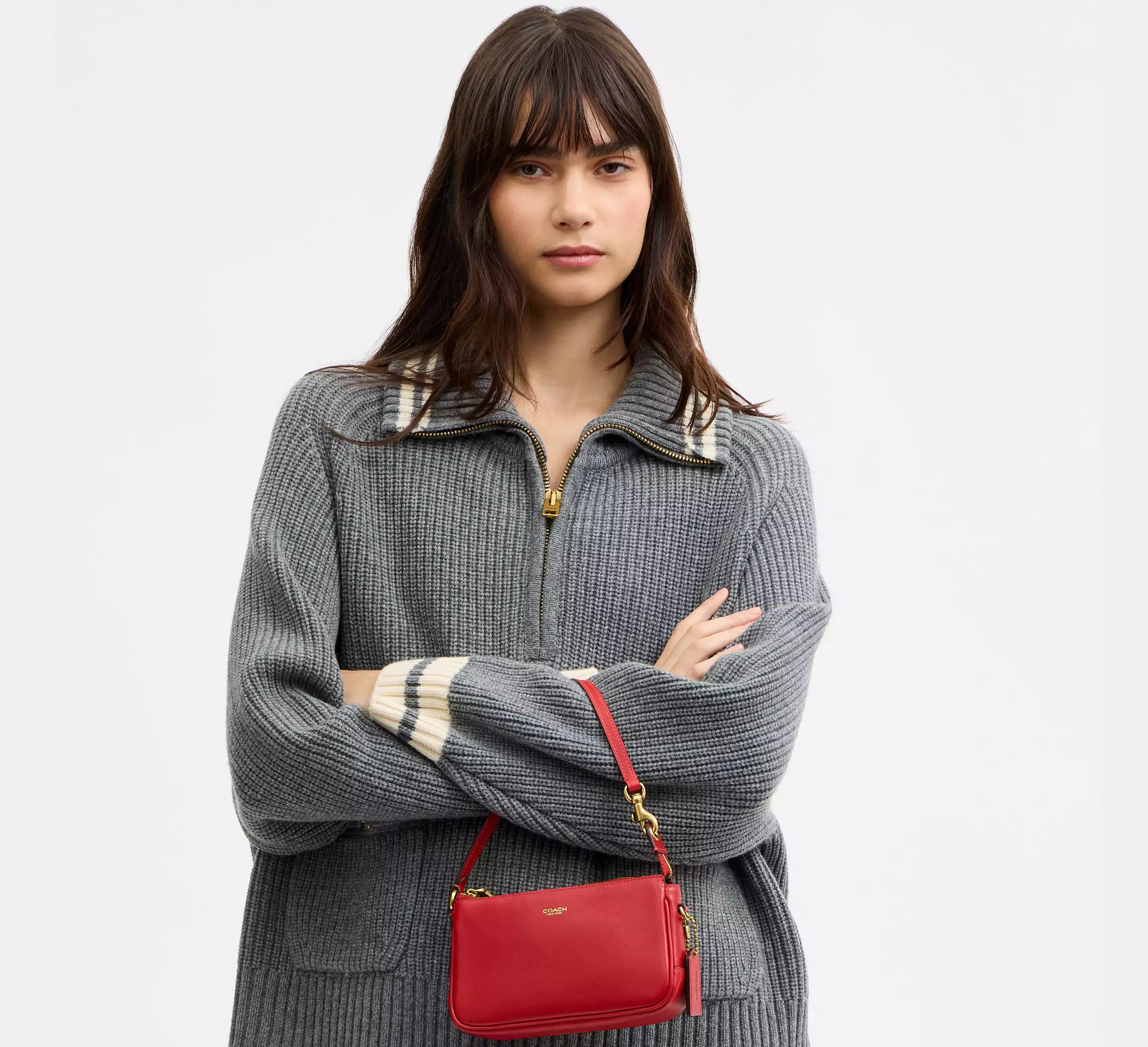 Coach Plaza Bag 18  -  Brass/Scarlet