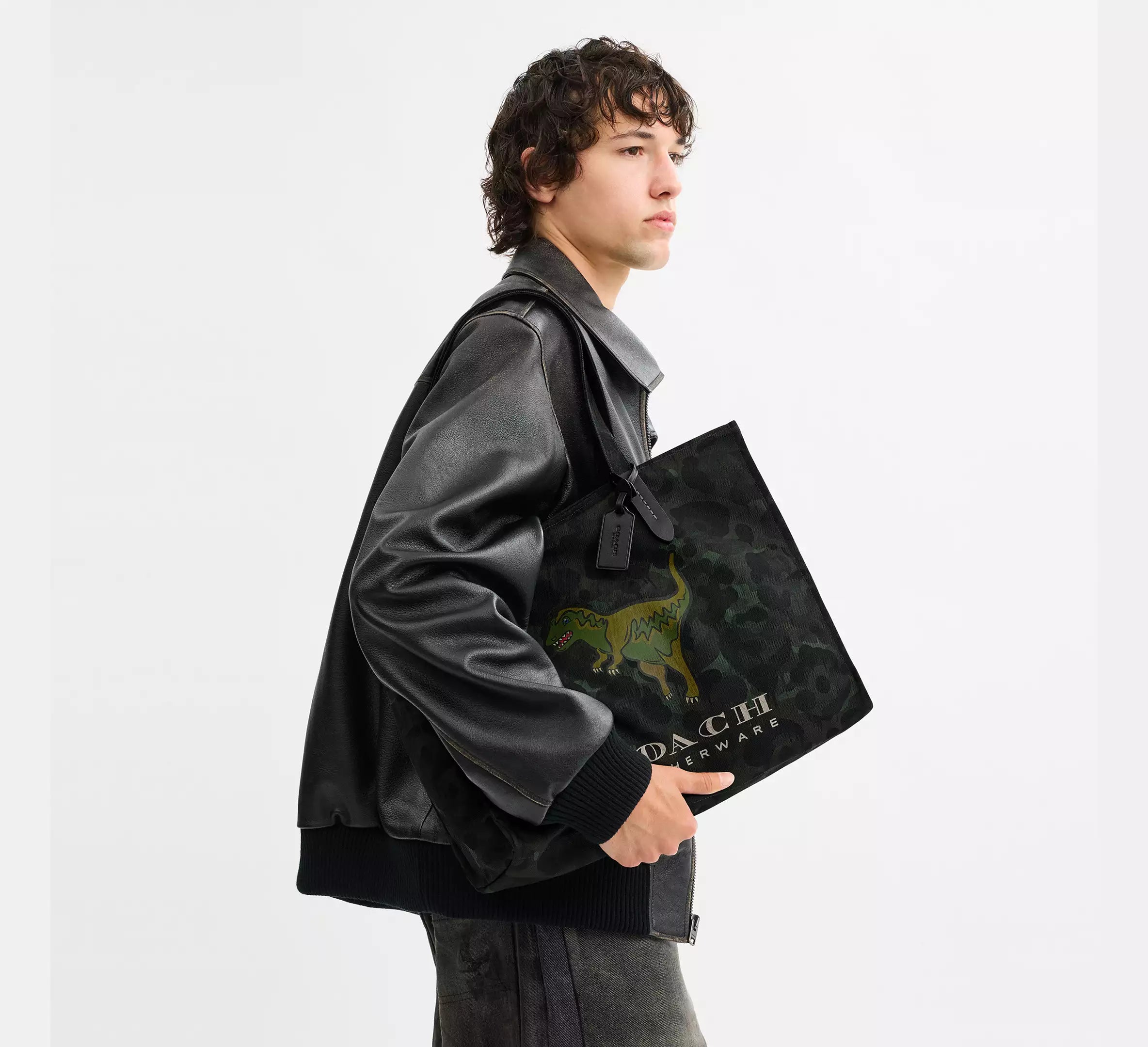 Coach Tote With Camo Print And Rexy  - Army Green Multi