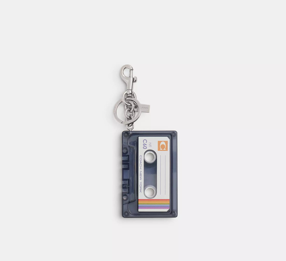 Coach Large Cassette Bag Charm -  Silver/Black