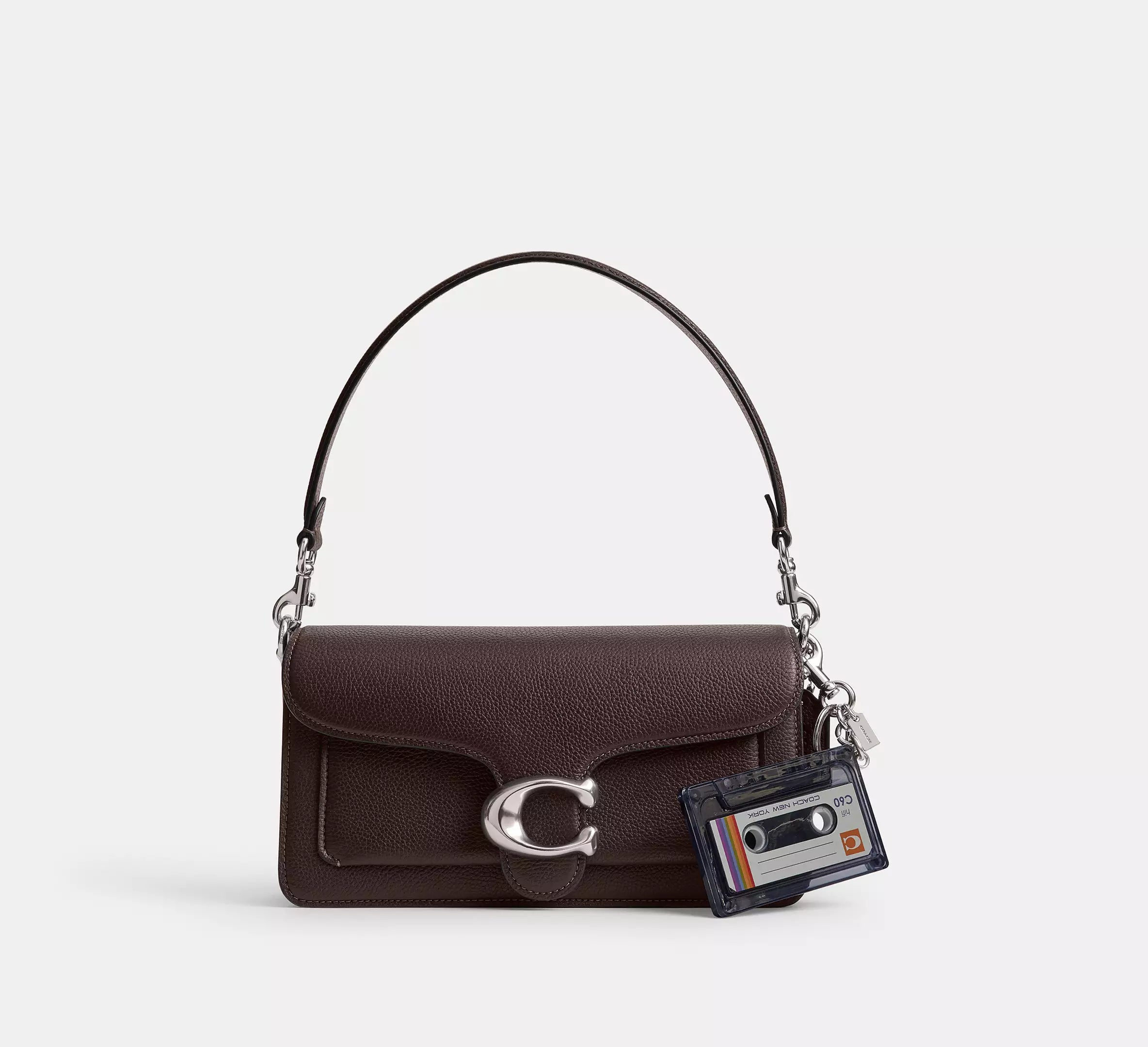 Coach Large Cassette Bag Charm -  Silver/Black