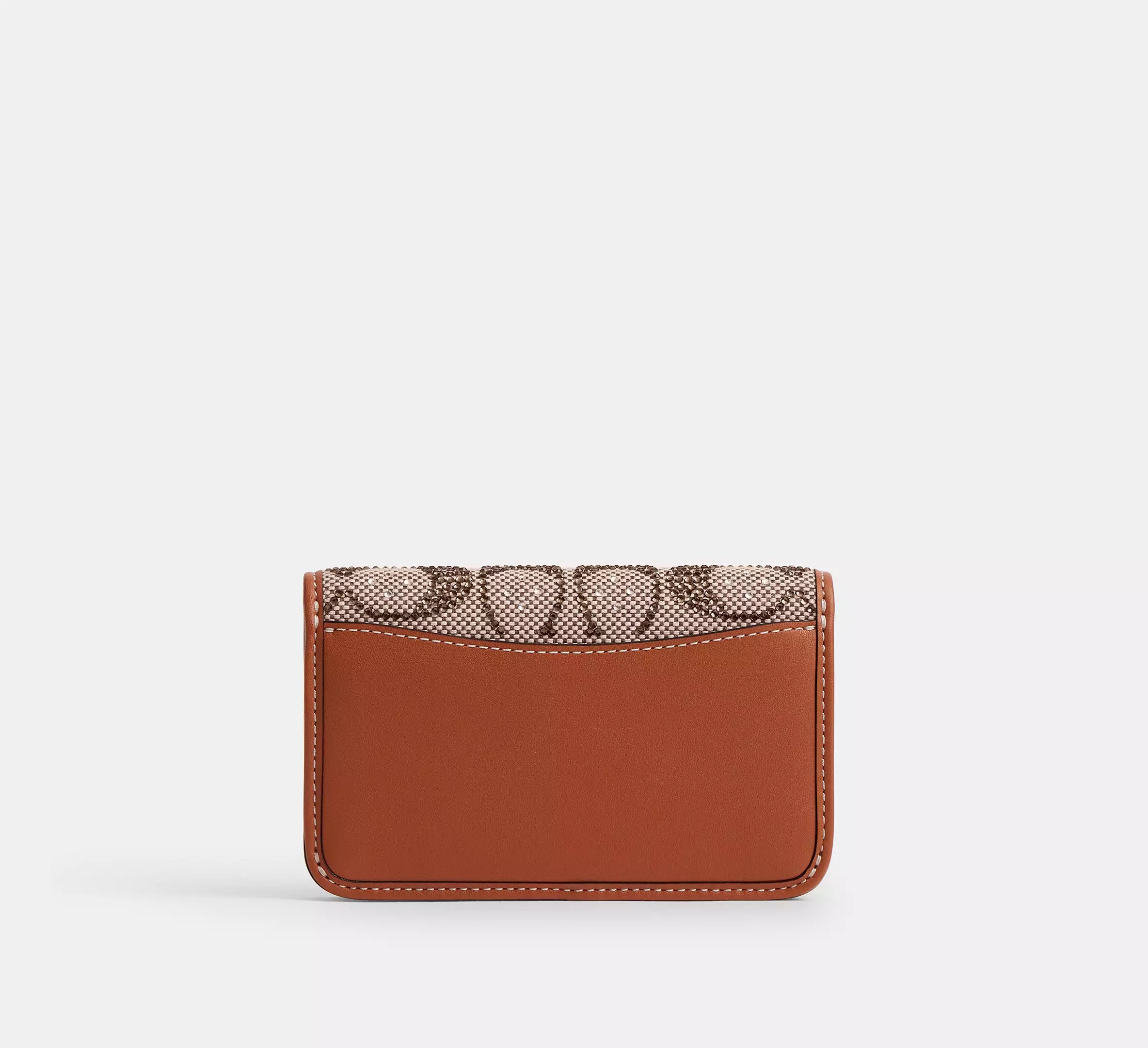 Coach Essential Slim Card Case In Crystal Signature Jacquard  - Silver/Burnished Amber