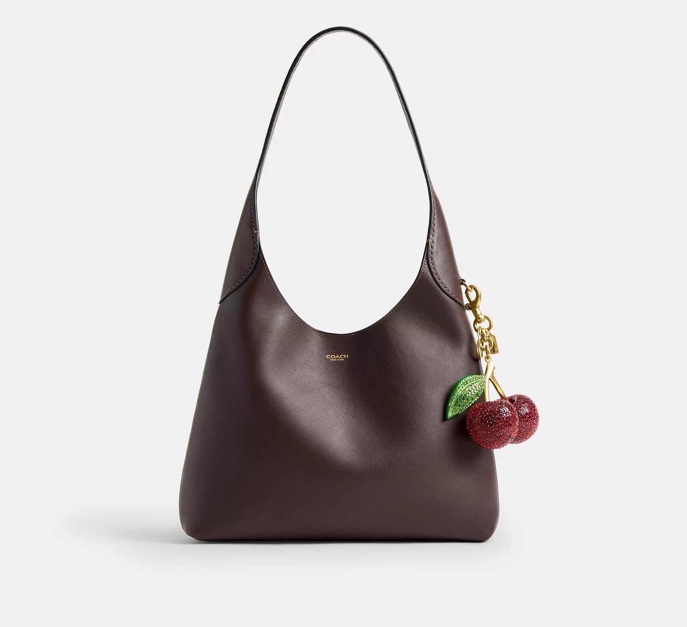 Coach Large Crystal Cherry Bag Charm  - Brass/Red