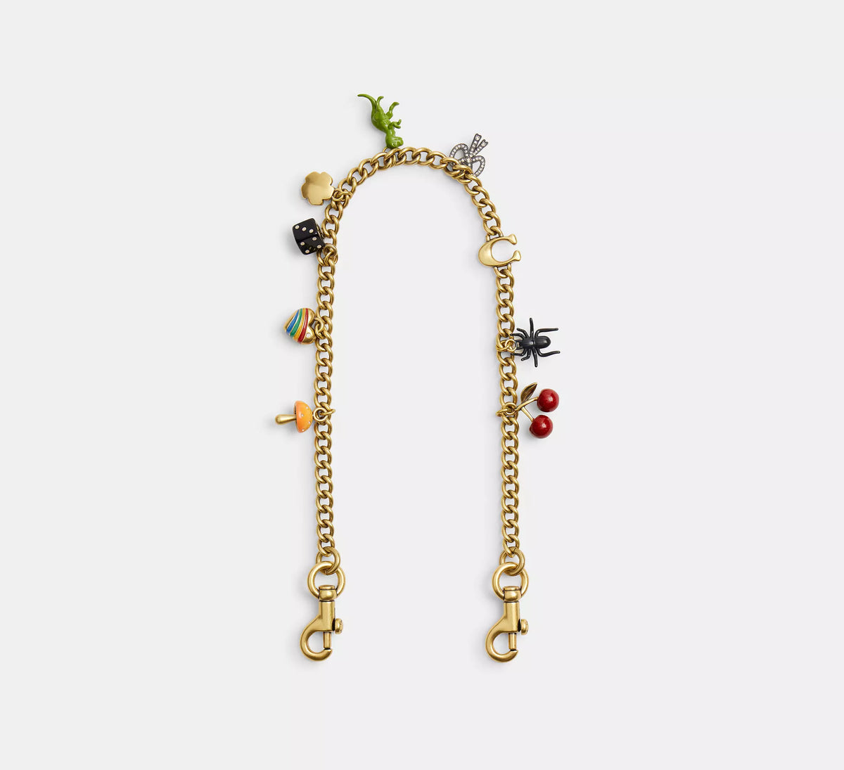 Coach Chain Strap With Charms  -  Brass/Multi