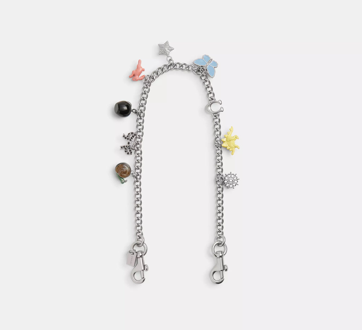 Coach Chain Strap With Charms - Silver/Multi