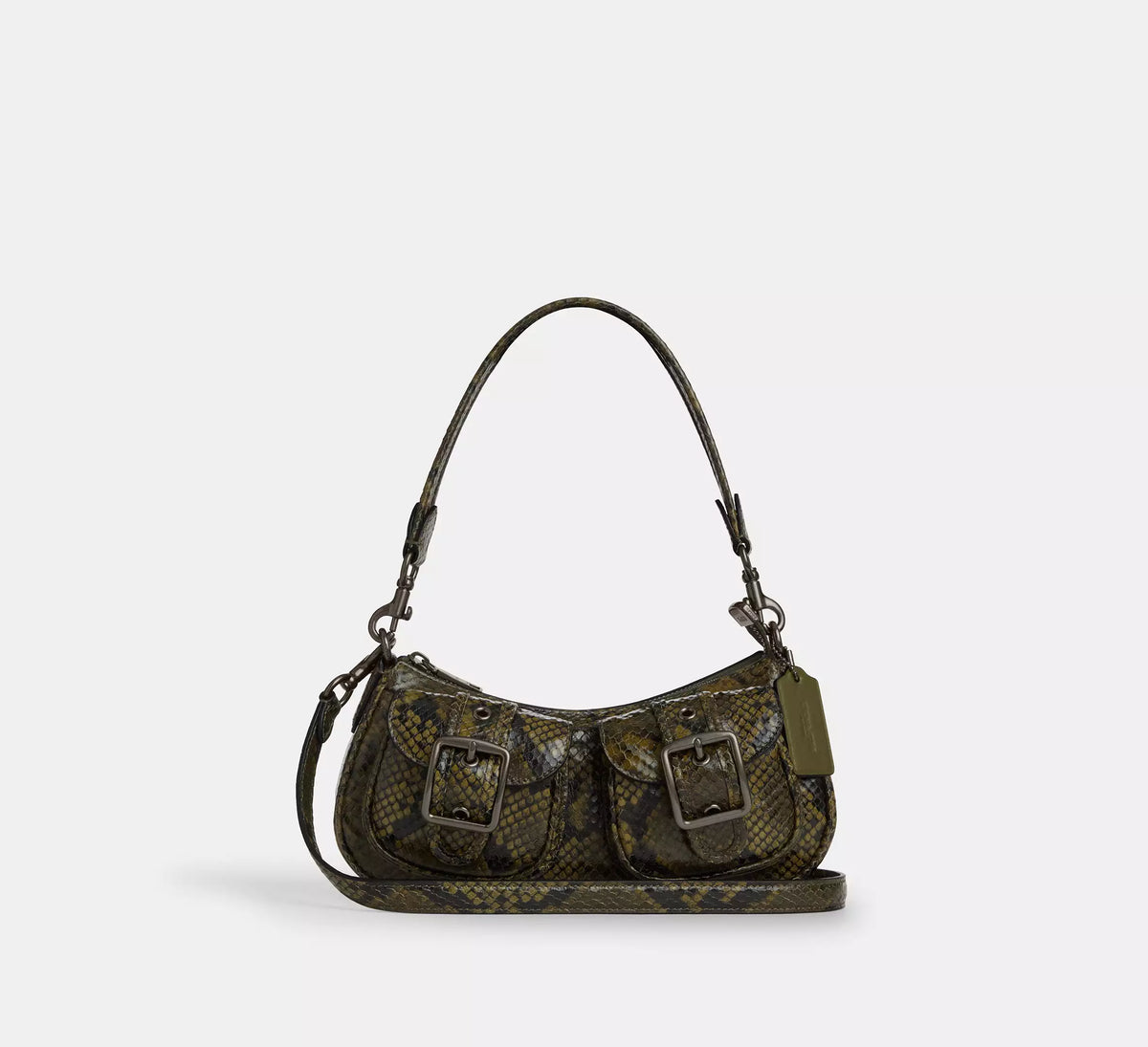 Coach Ashton Bag With Snake Print - Gunmetal/Olive Multi - Hemen Teslimde
