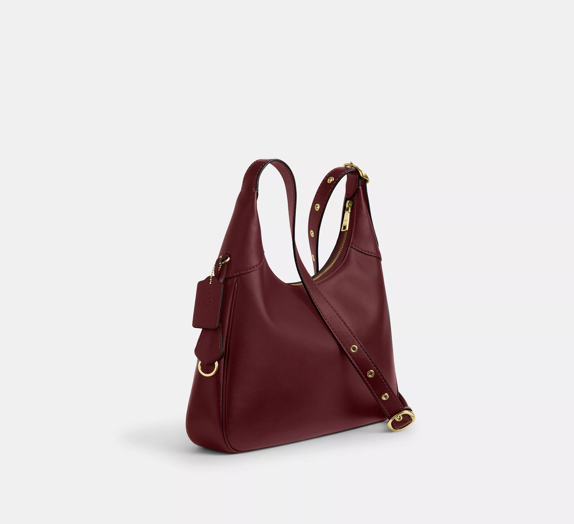 Coach Ella Shoulder Bag - Gold/Maroon
