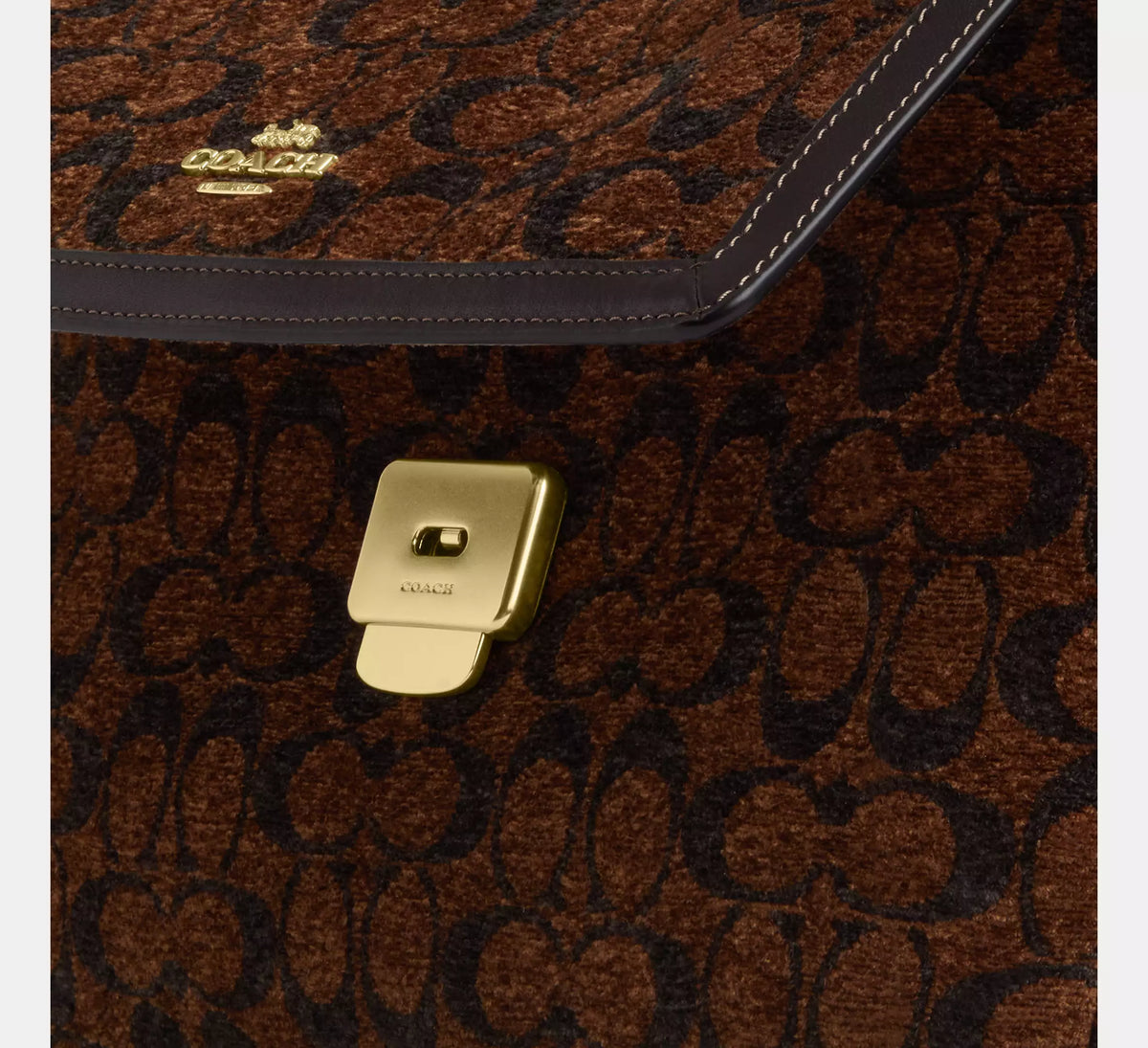 Coach Etta Flap Bag In Signature Chenille -  Gold/Truffle