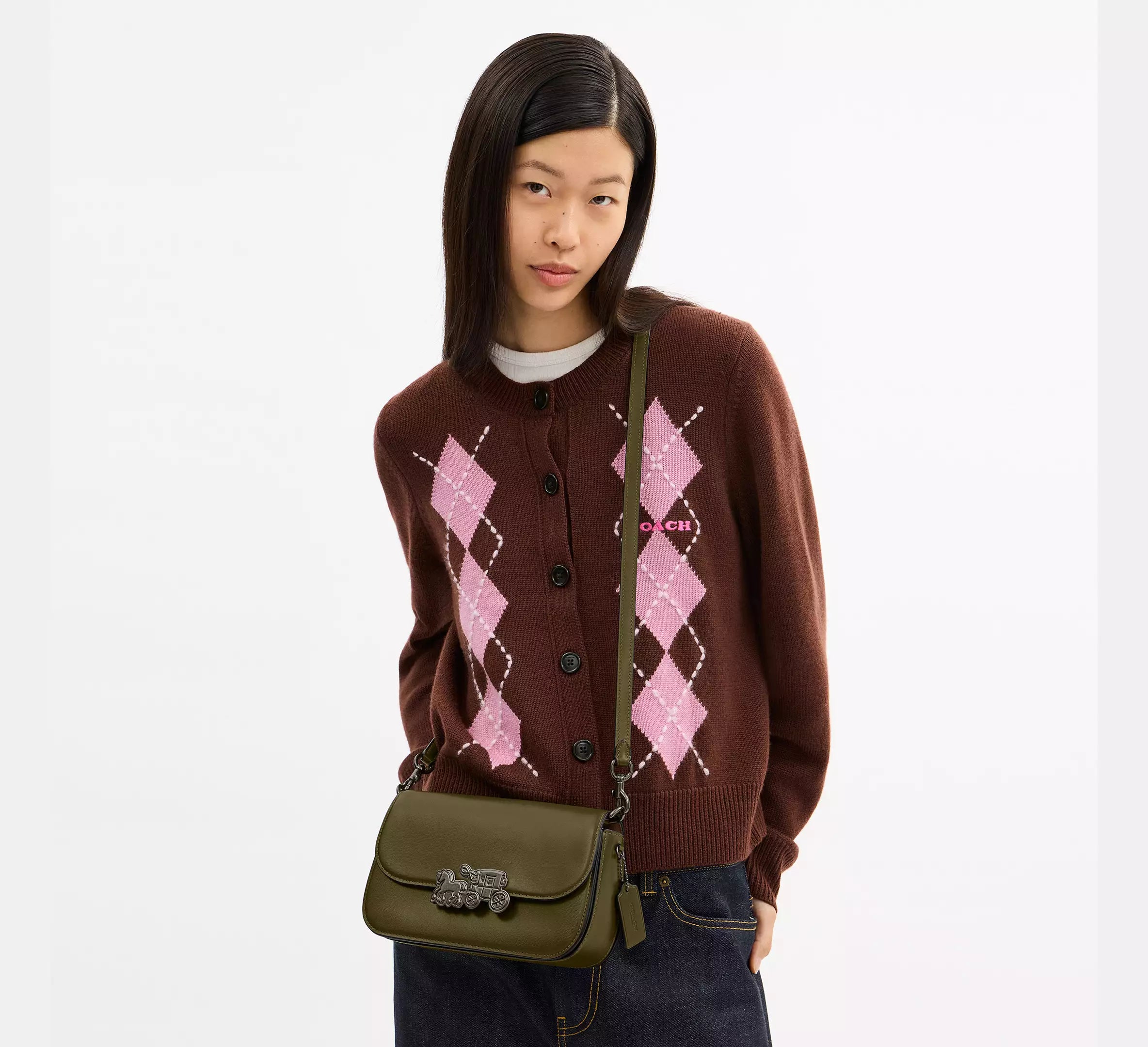 Coach Harper Shoulder Bag - Gunmetal/Olive