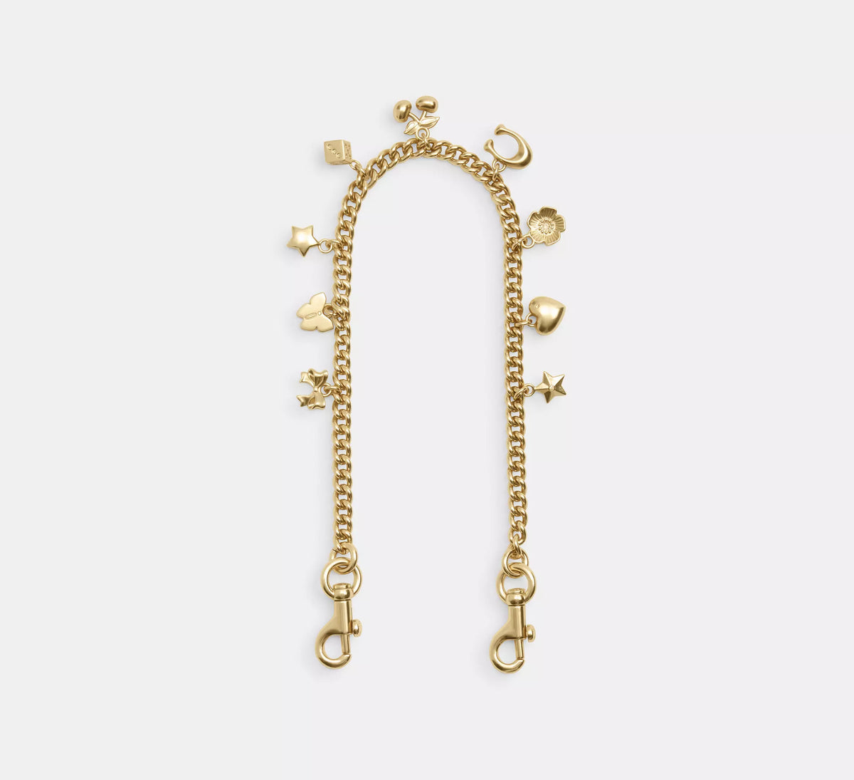 Coach Charm Chain Strap  -  Gold/Gold