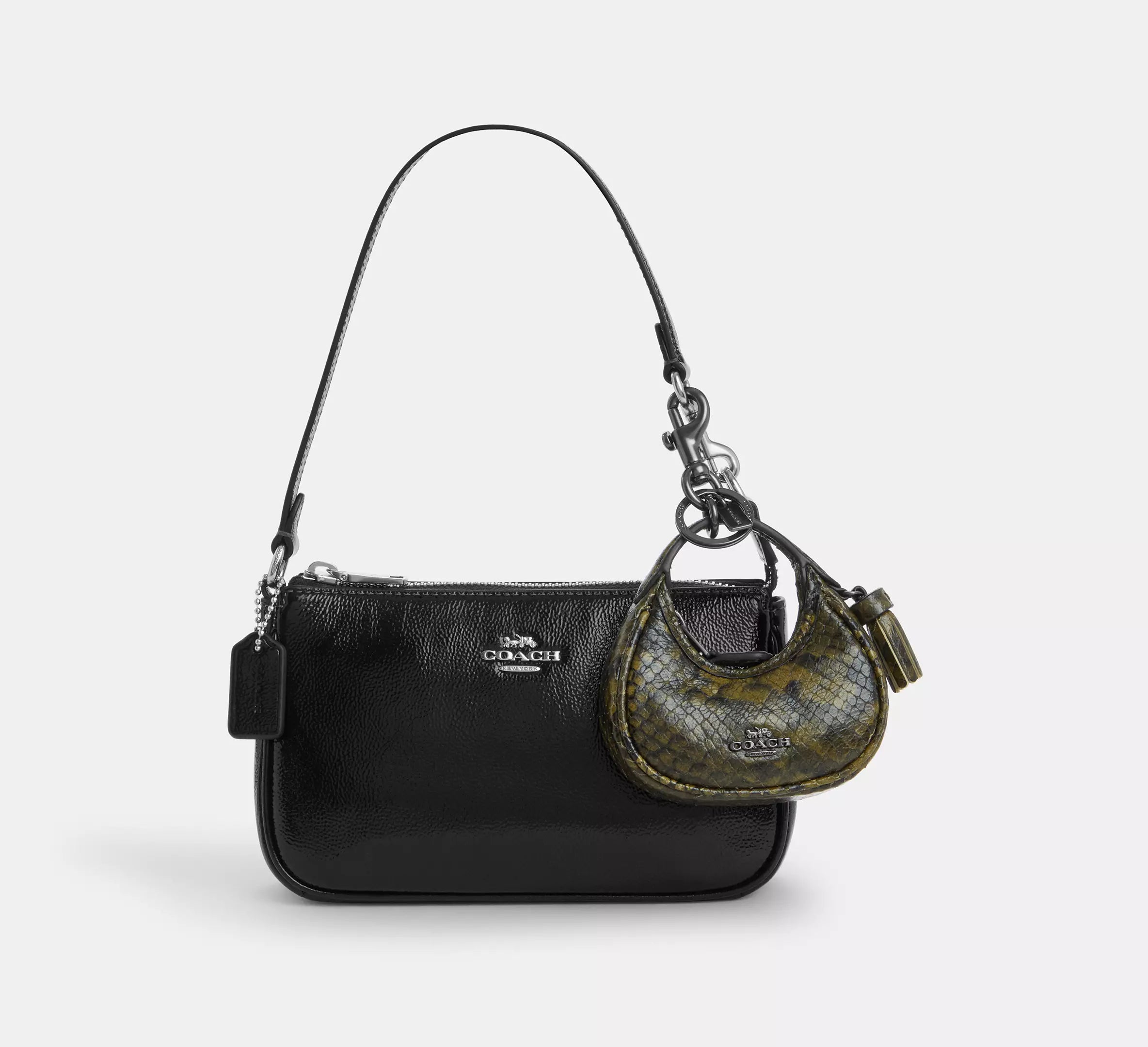 Coach Carmen Bag Charm - Gunmetal/Olive Multi