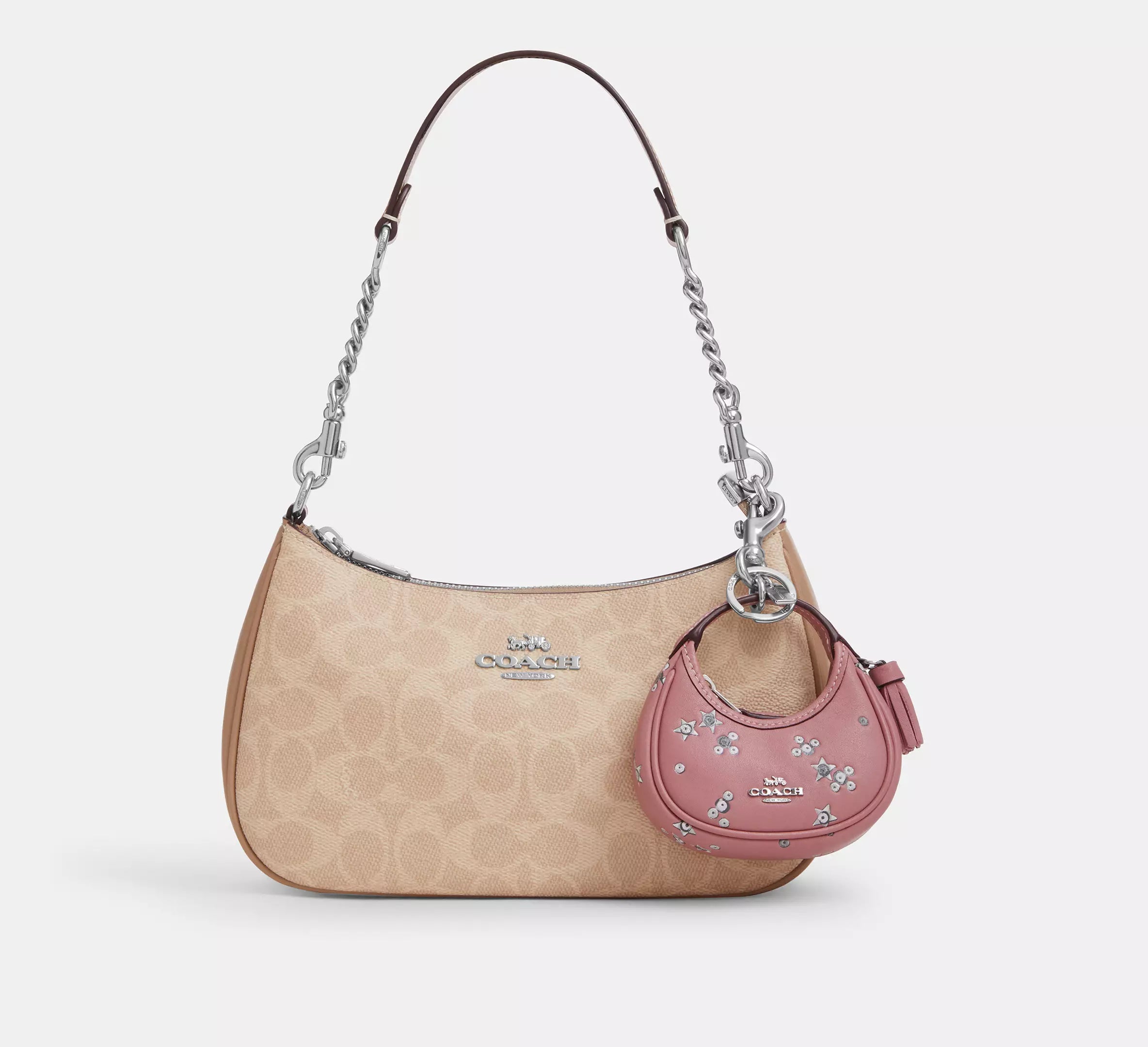 Coach Carmen Bag Charm With Star Print - Silver