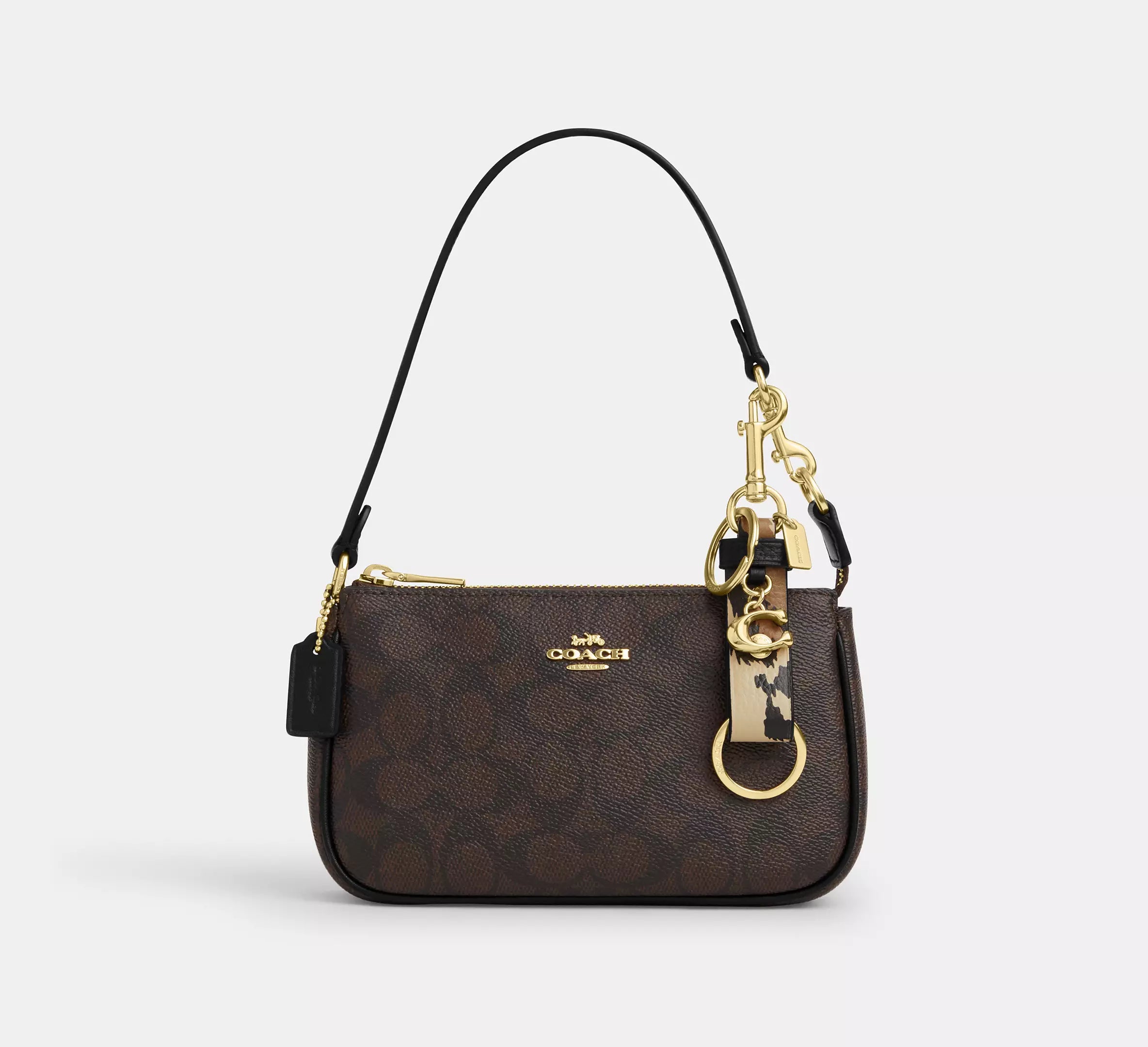 Coach Trigger Snap Bag Charm With Leopard Print - Gold/Leopard Multi