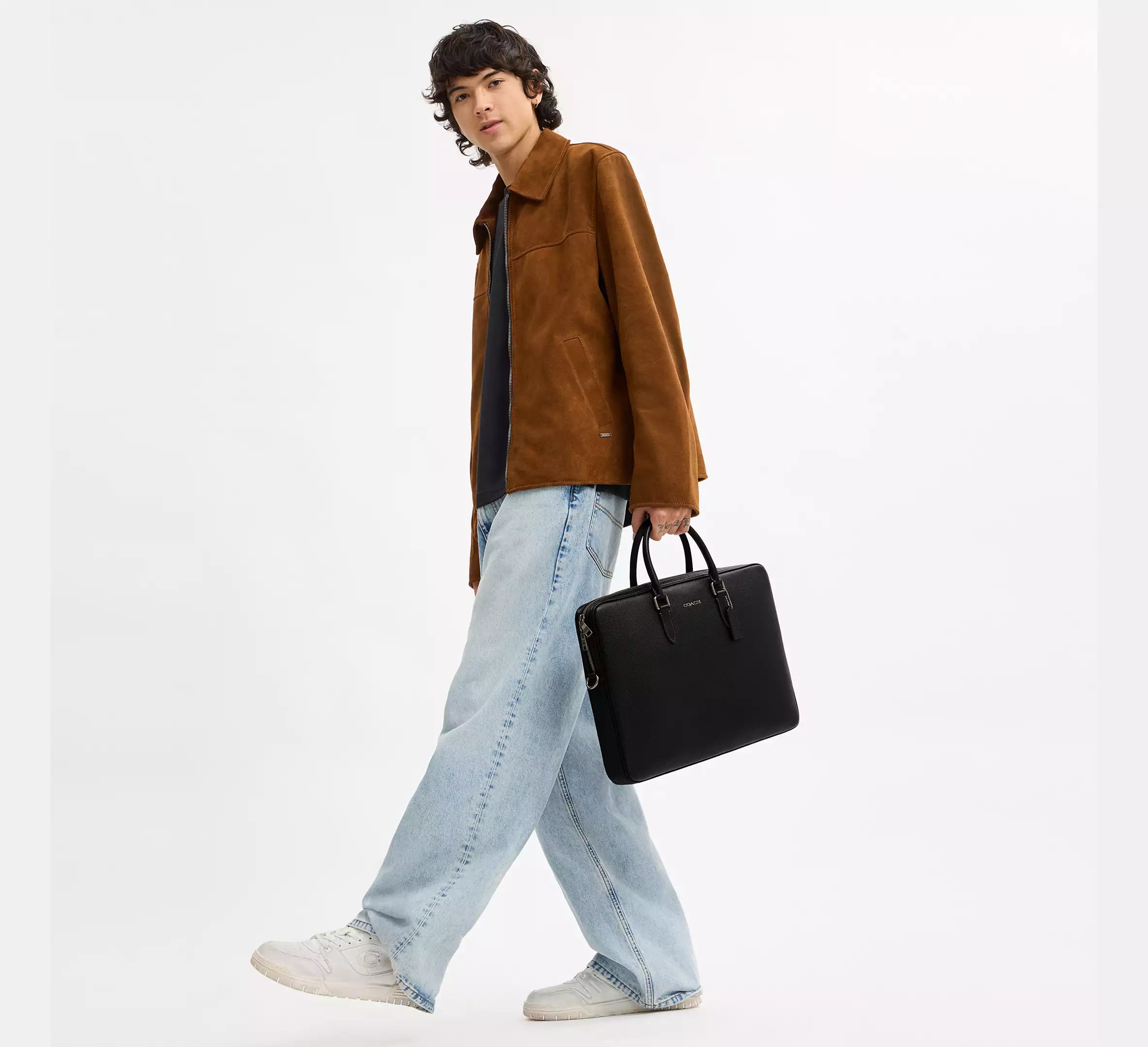 Coach Ethan Large Brief - Gunmetal/Black