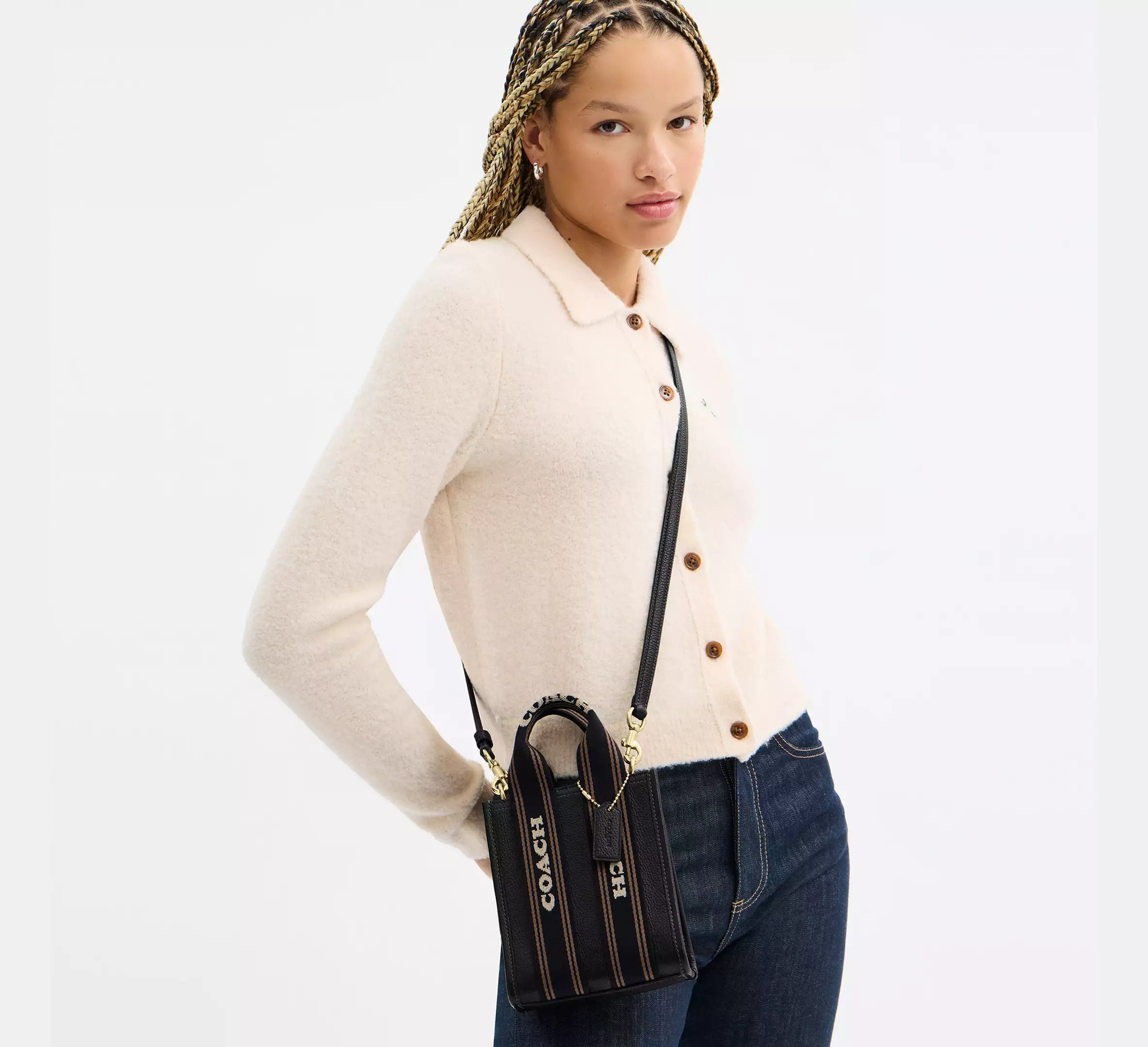 Coach Smith Mini Tote Bag - Gold/Black Multi