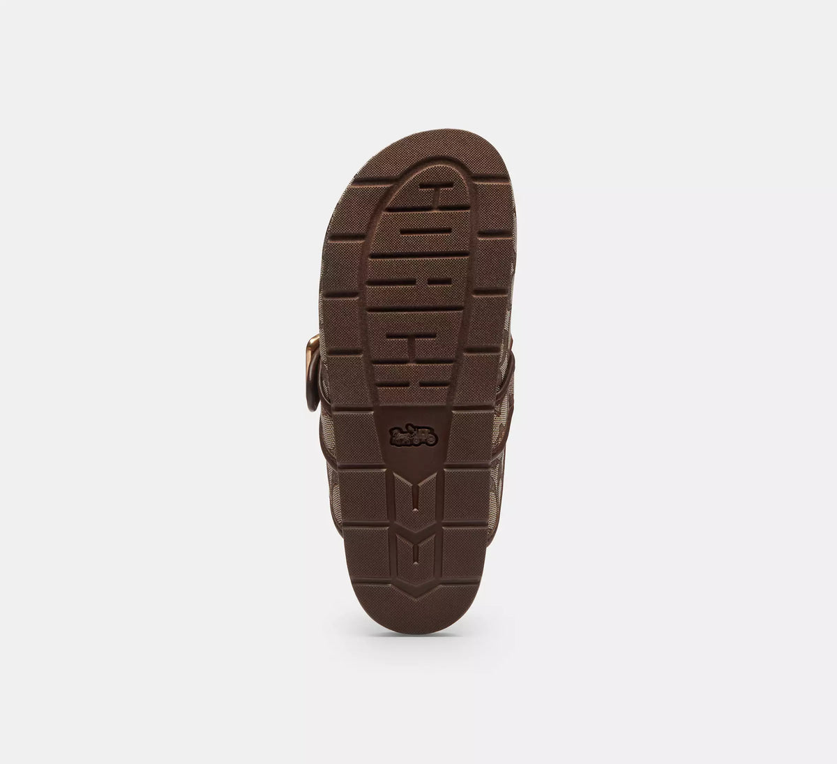 Coach Archival Buckle Clog In Signature Jacquard  -   Oak/Maple