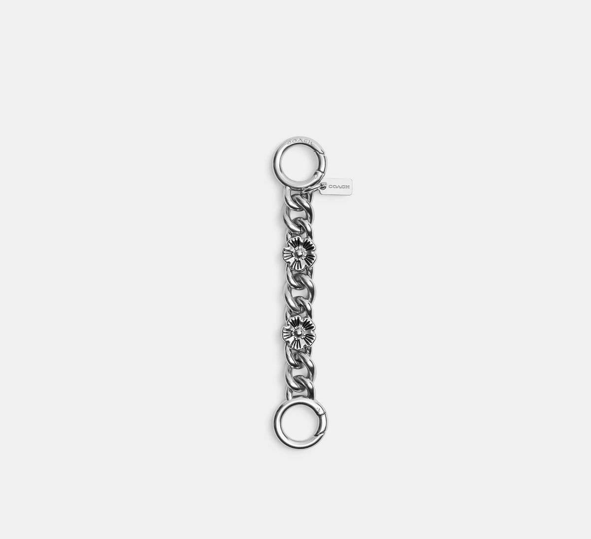 Coach Tea Rose Strap Extender  -  Silver/Silver