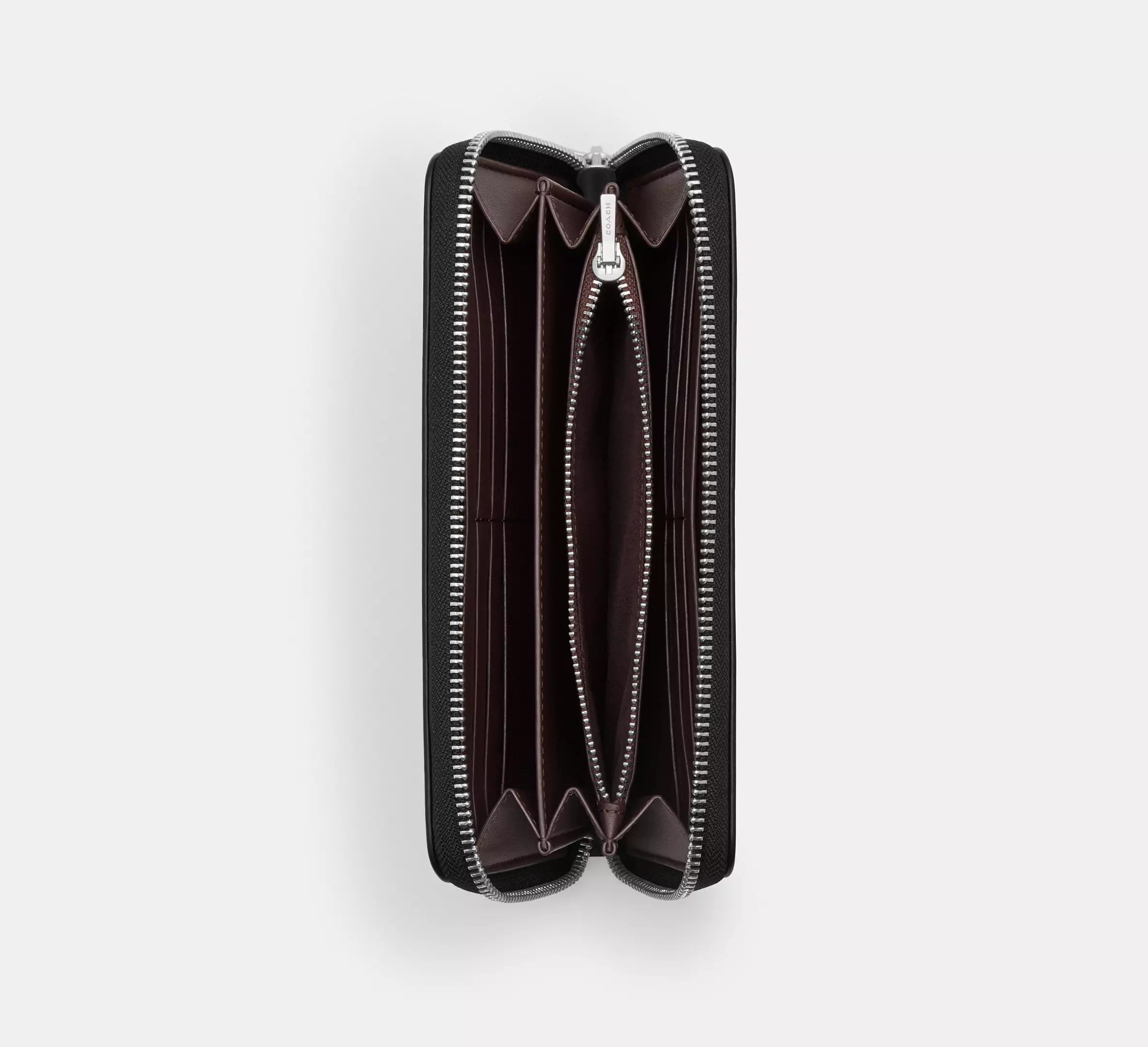 Coach Long Zip Around Wallet With Butterfly Print - Silver