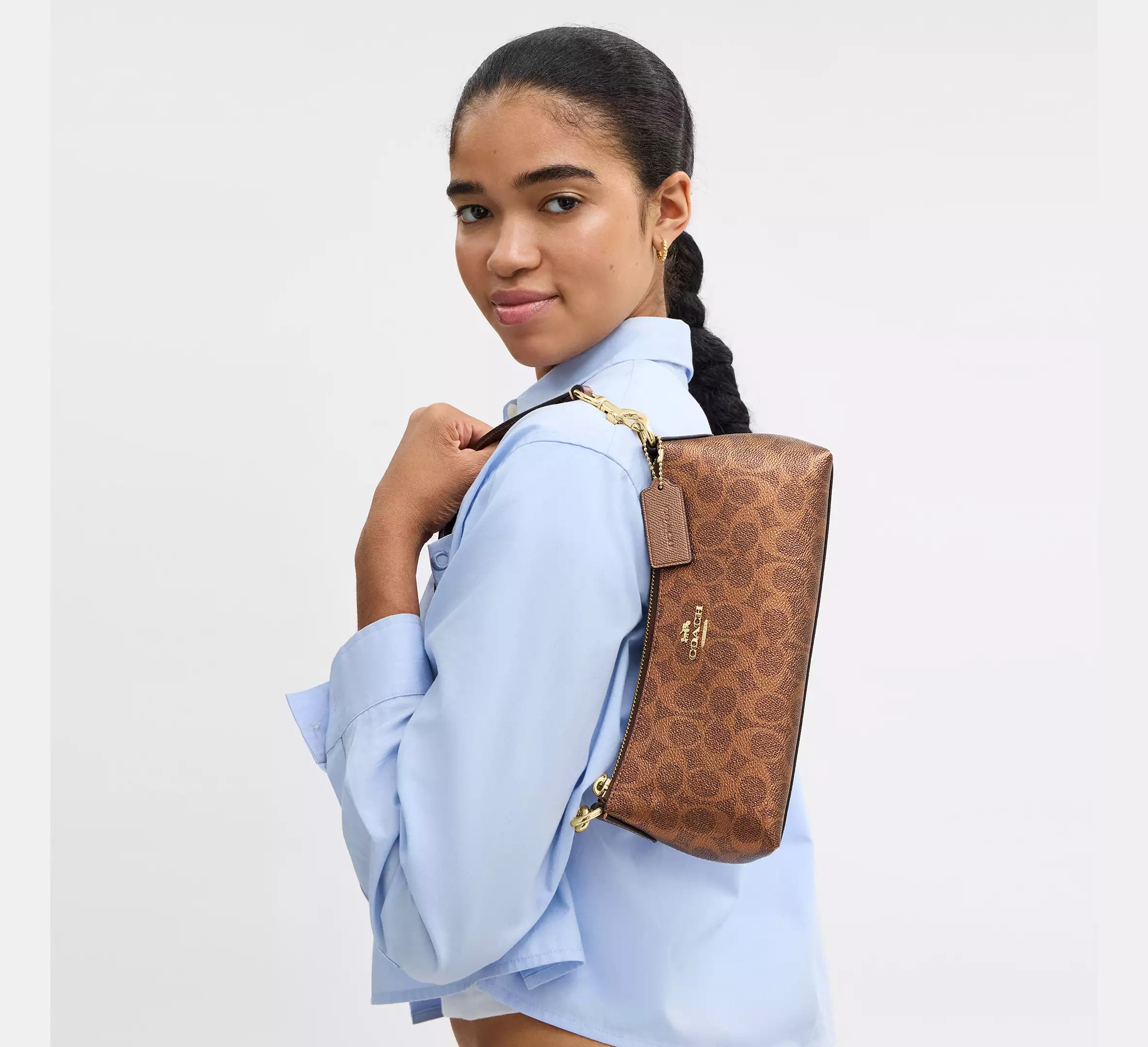 Coach Charlotte Shoulder Bag In Signature  - Im/Brown/Copper