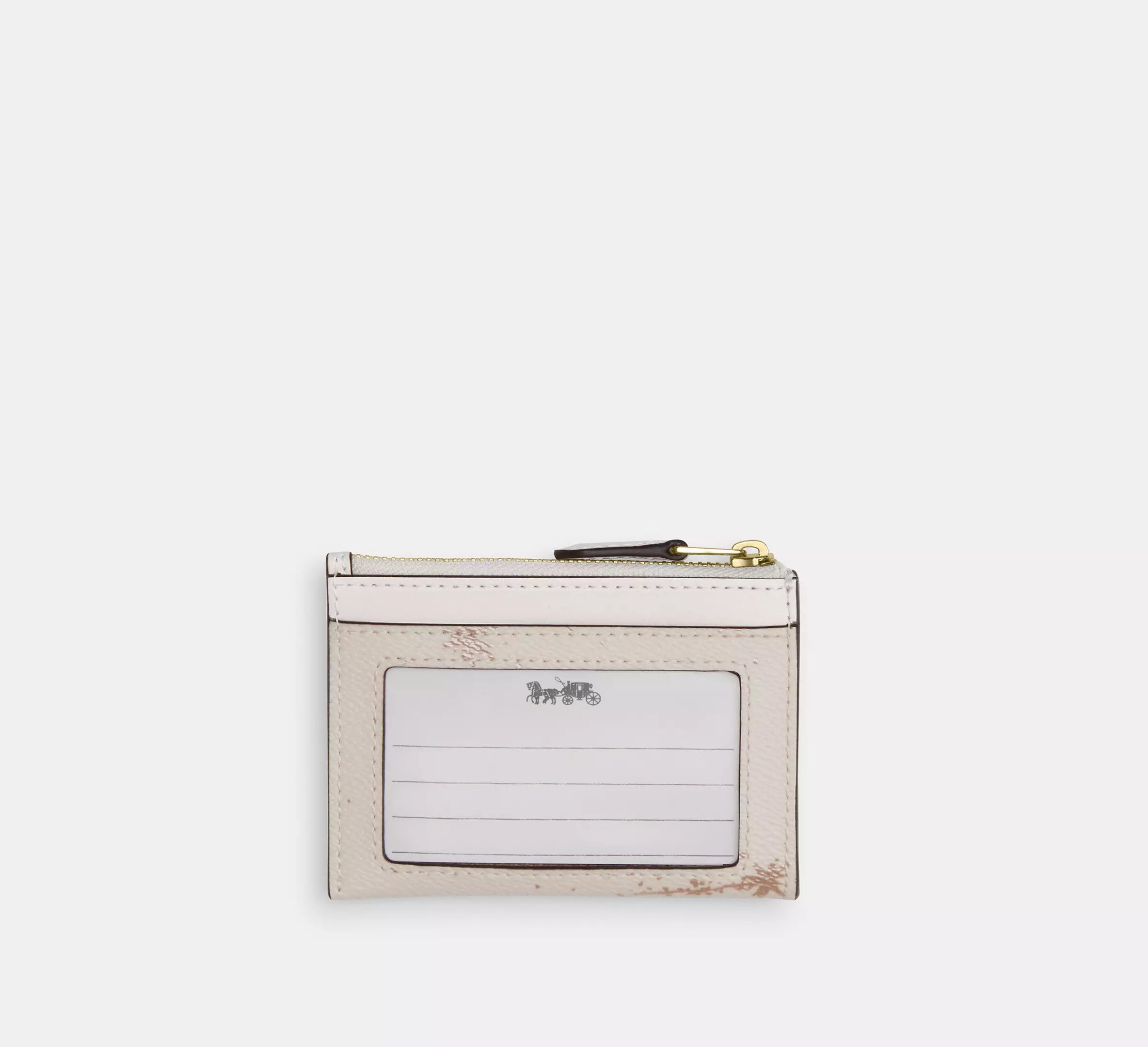 Coach Mini Skinny Id Case With Star Print - Gold/Chalk Multi