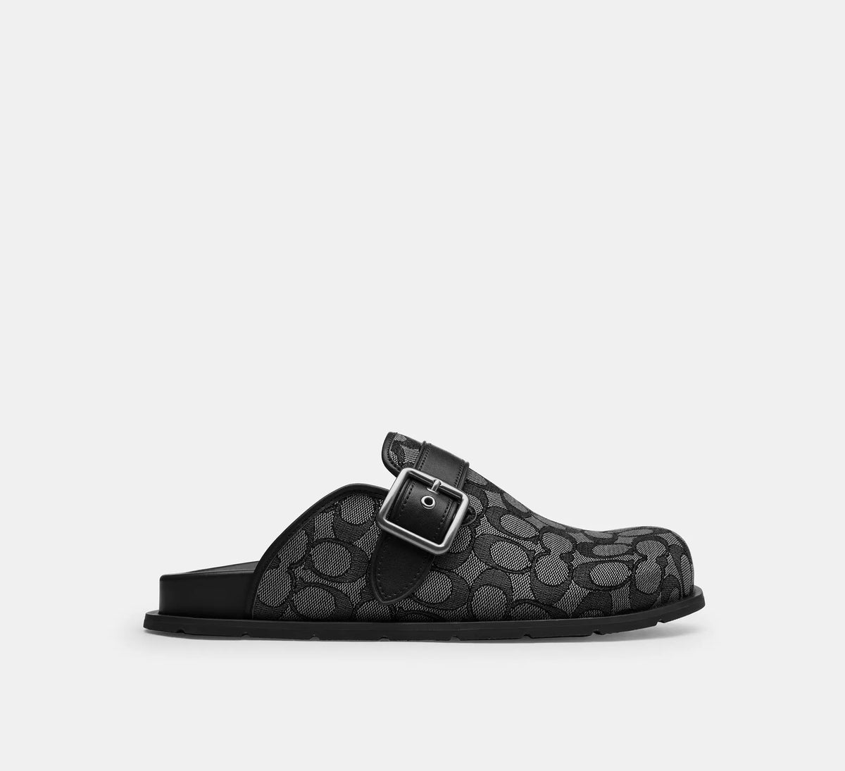 Coach Men's Buckle Clog In Signature Jacquard  -  Graphite/Black