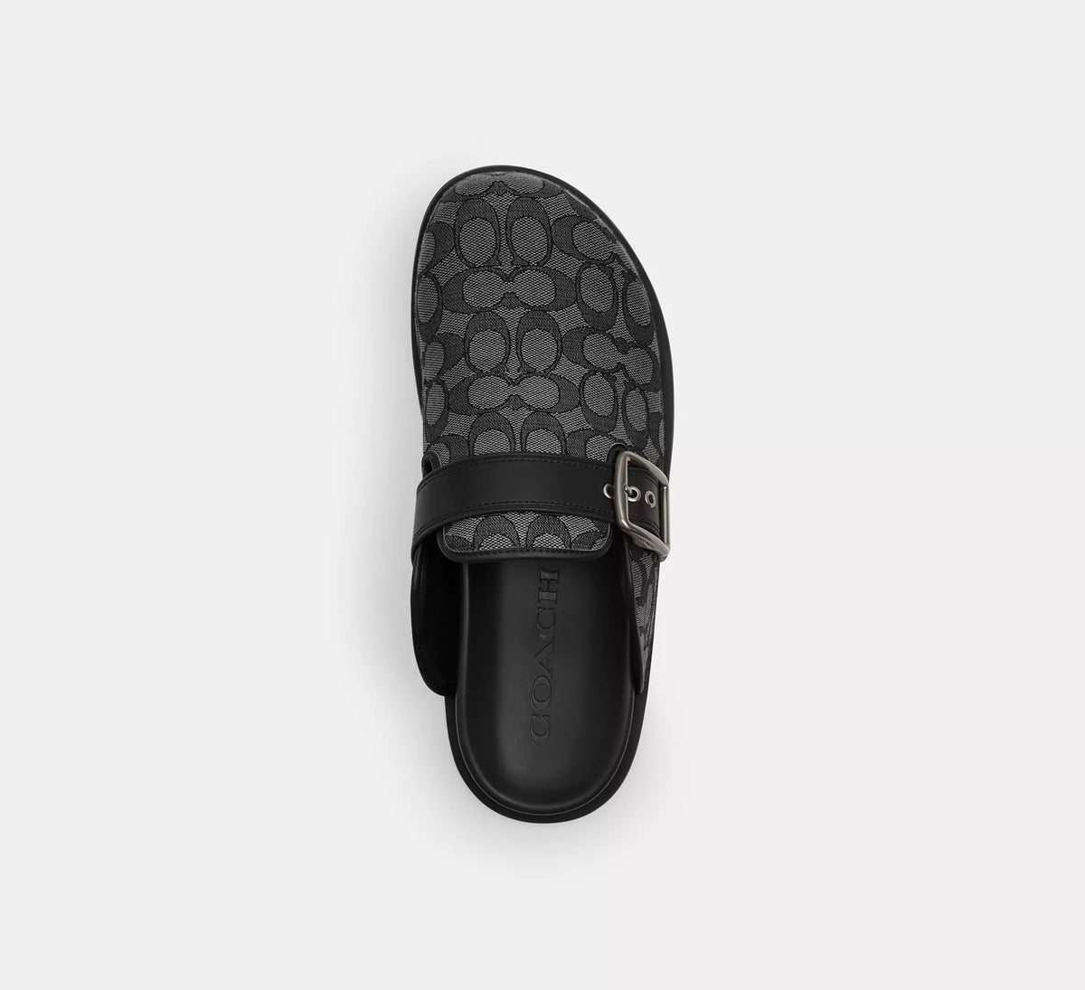 Coach Men's Buckle Clog In Signature Jacquard  -  Graphite/Black