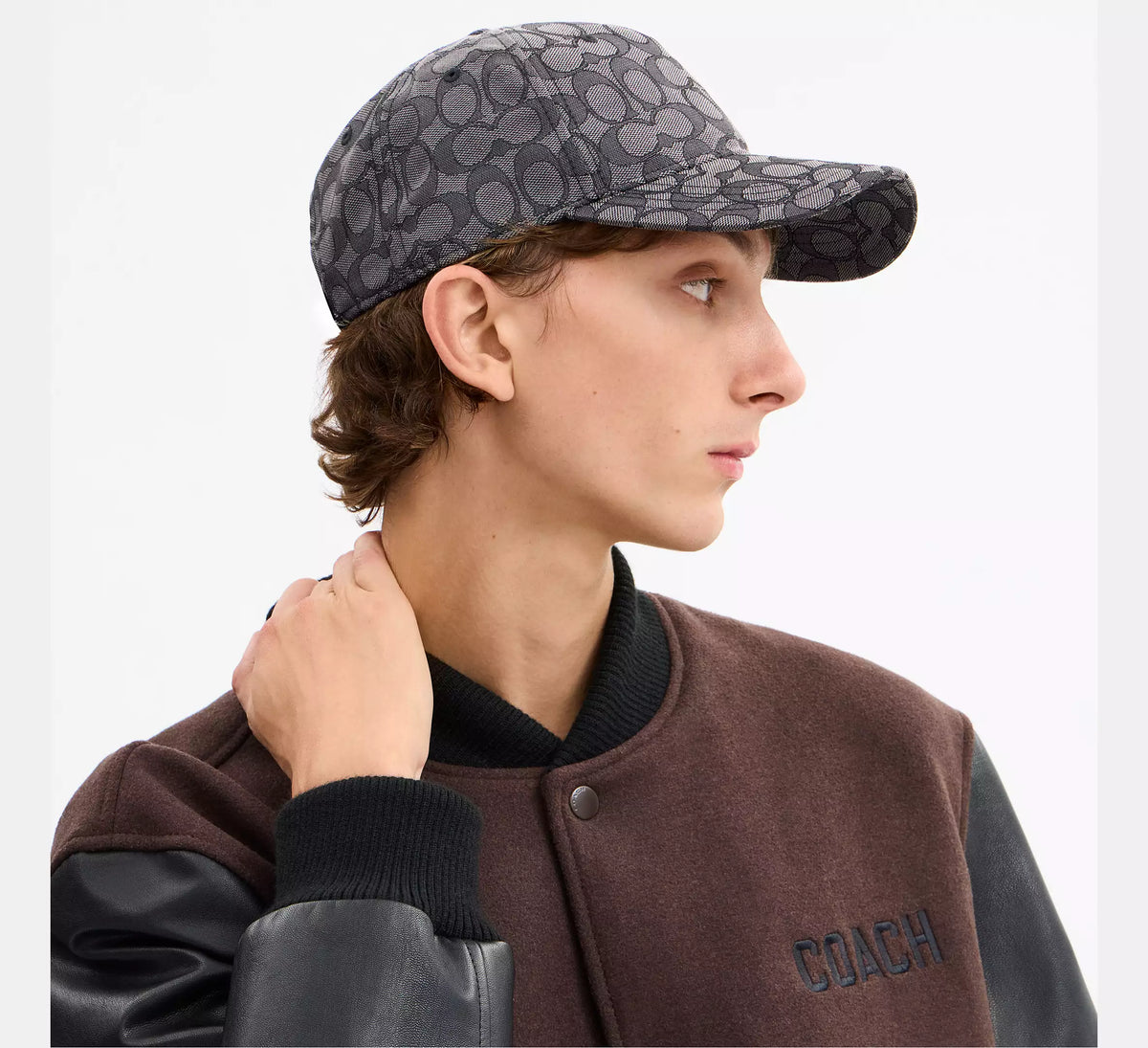 Coach Signature Jacquard Baseball Hat  -  Charcoal