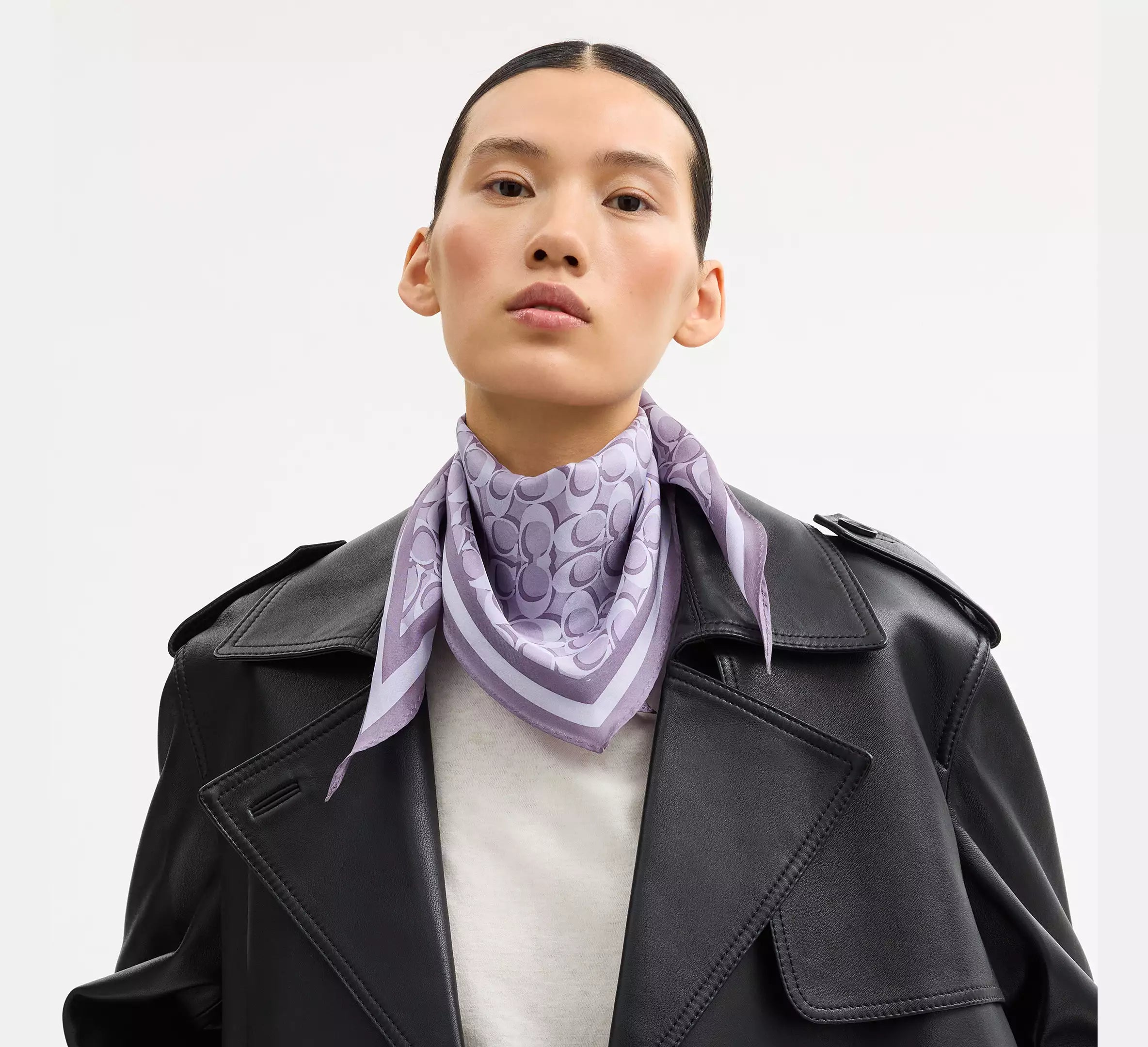 Coach Signature Silk Diamond Scarf  -  Violet Mist