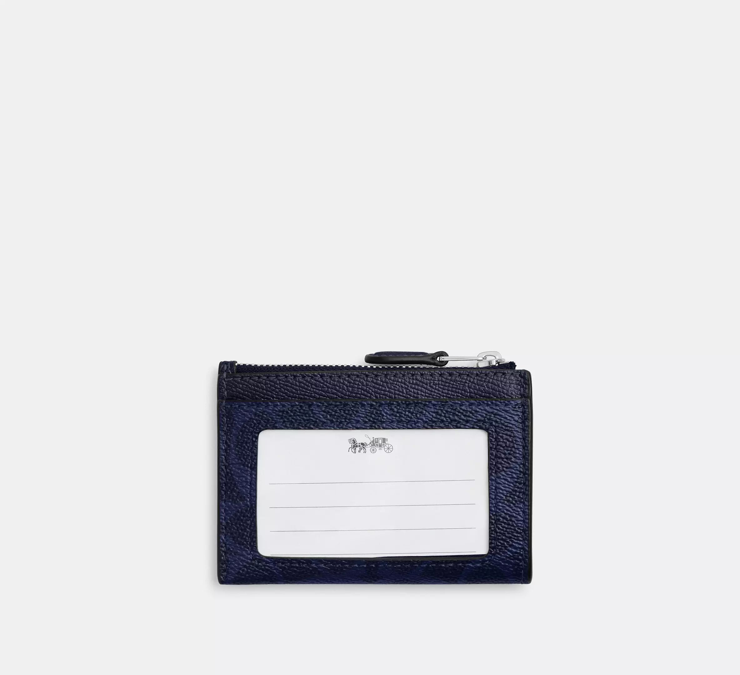 Coach Mini Skinny Id Case In Signature - Sv/Blue/Navy