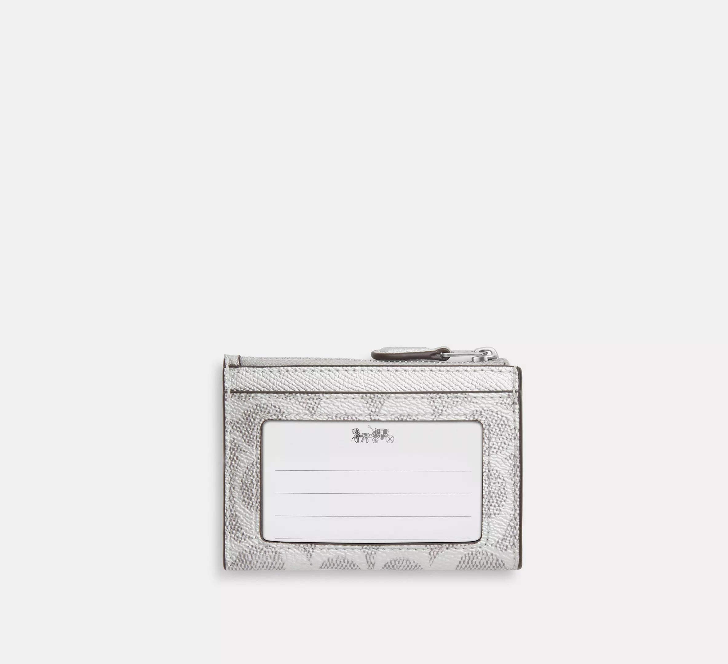 Coach Mini Skinny Id Case In Signature - Silver
