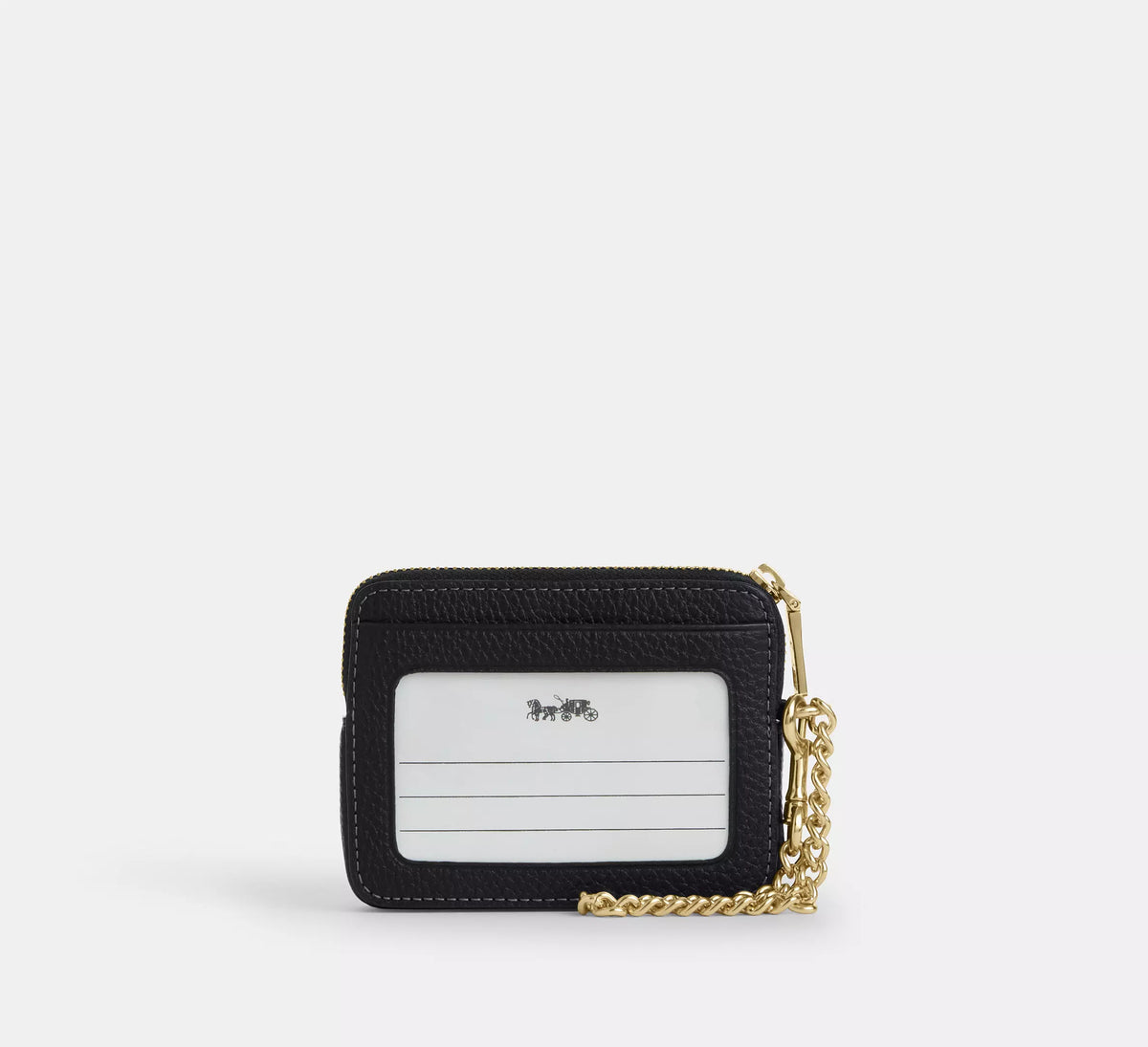 Coach Zip Card Case In Signature Leather - Gold/Black