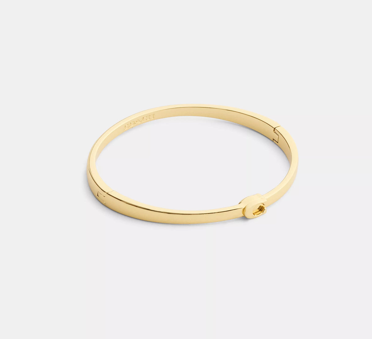 Coach Thin Signature Hinged Bangle  -   Gold