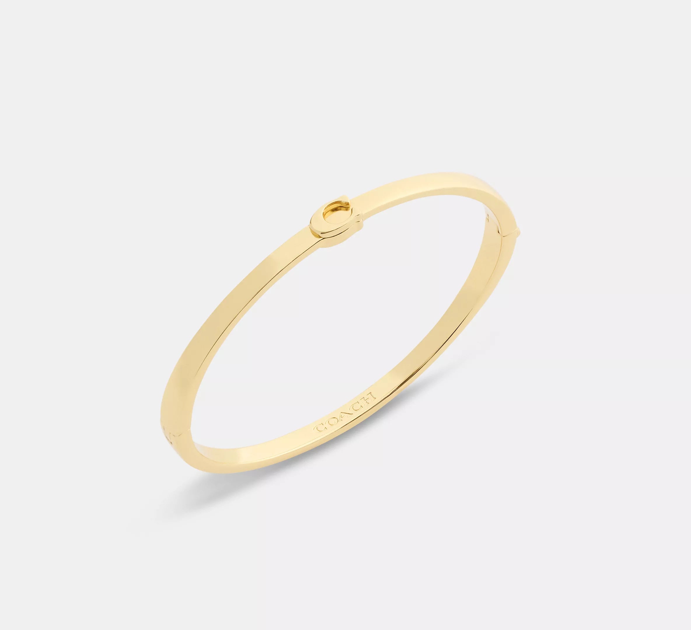 Coach Thin Signature Hinged Bangle  -   Gold