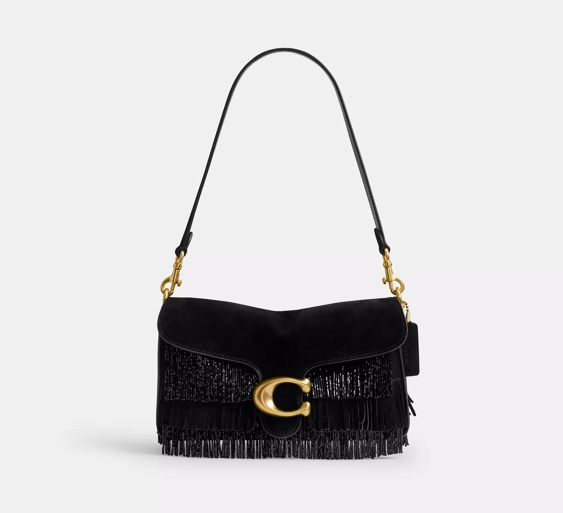 Coach Tabby Shoulder Bag 26 With Crystal Beaded Fringe - Brass
