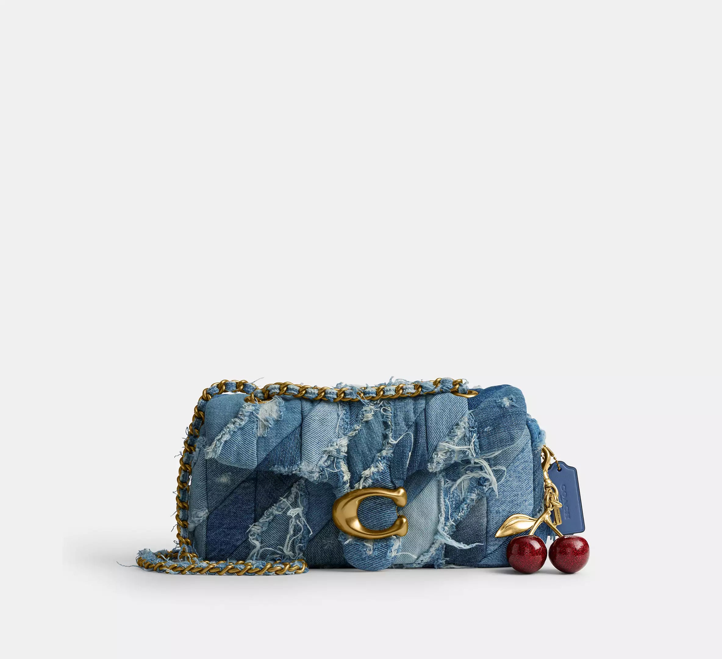 Coach Tabby Shoulder Bag 26 With Repurposed Denim Patchwork