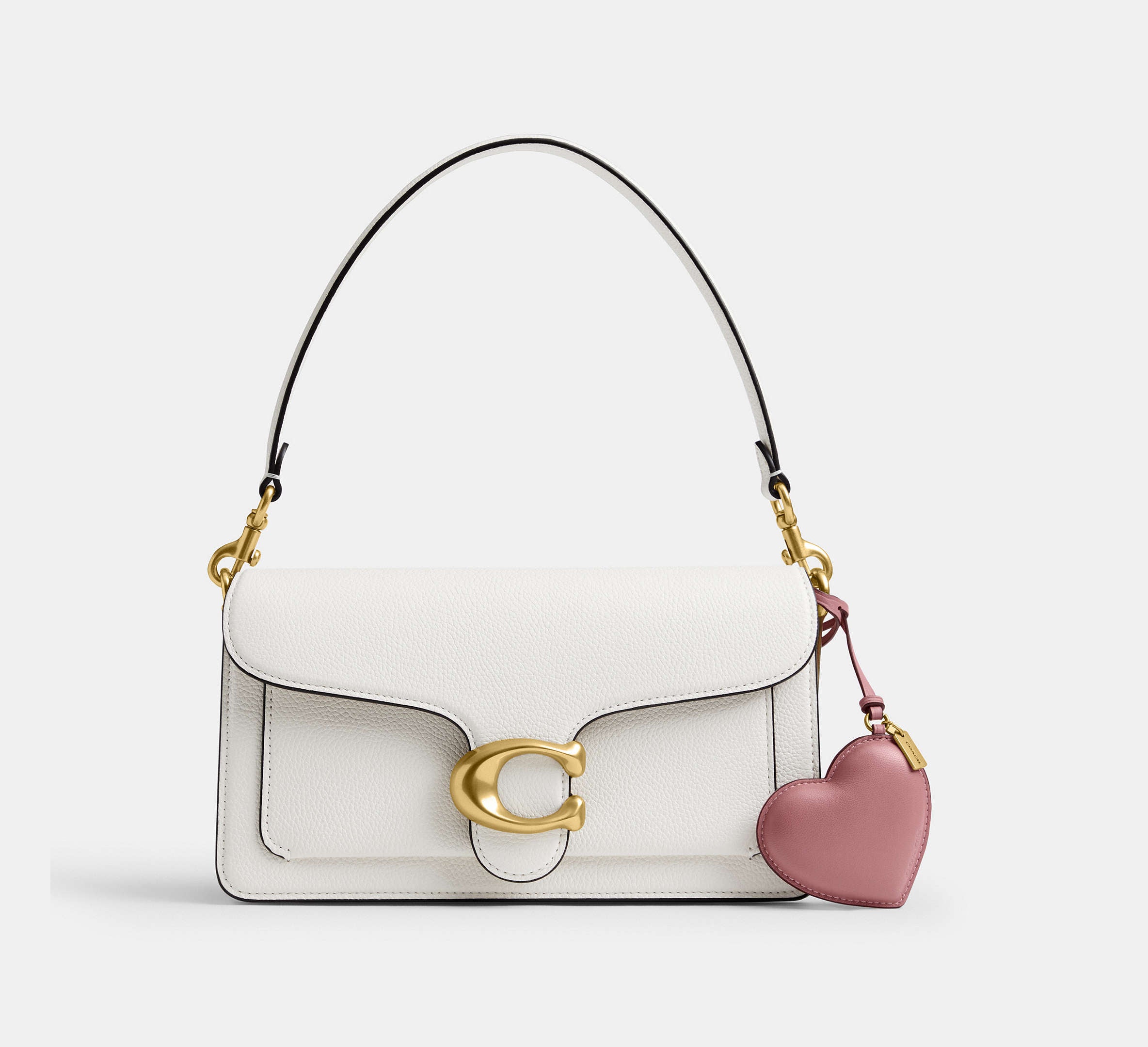 Coach Heart Puffy Bag Charm - Brass/Peony