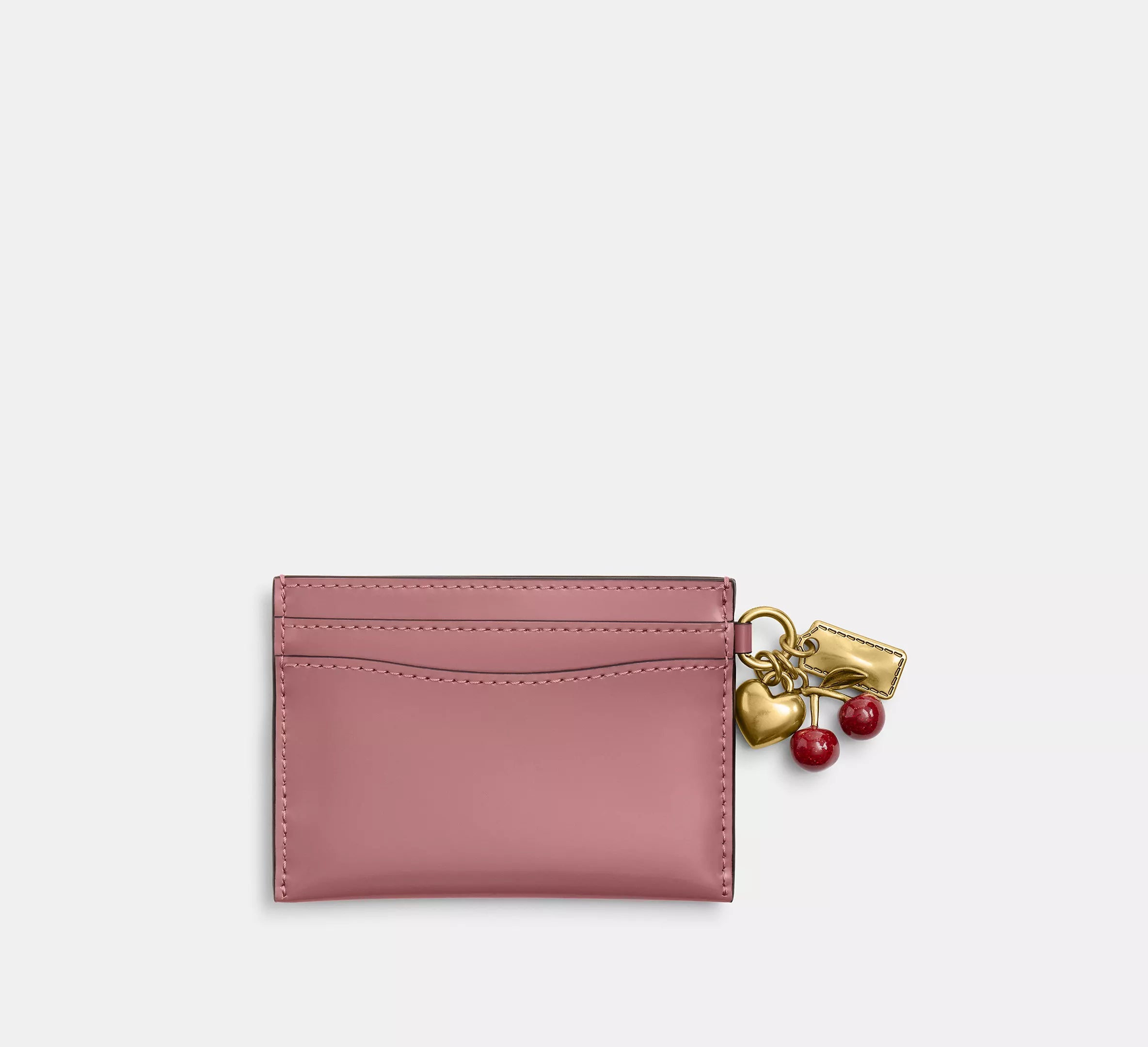 Coach Essential Card Case With Charms - Brass/Peony