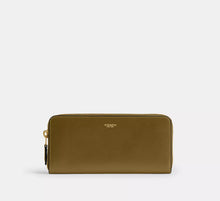 Coach New York Slim Accordion Zip Wallet   - SEZON  -   Brass/Muted Olive