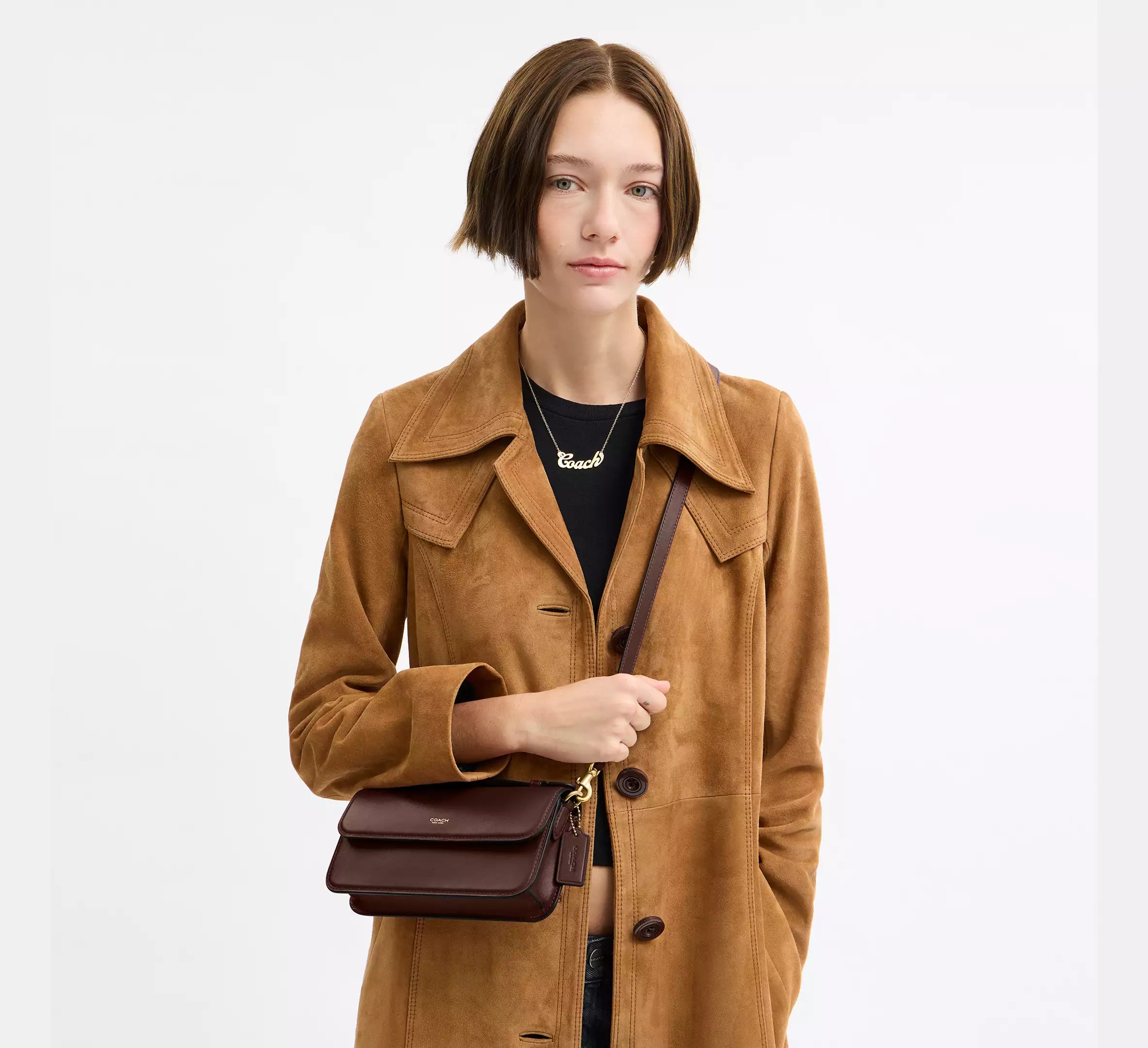 Coach Elora Top Handle Crossbody Bag -  Brass/Maple