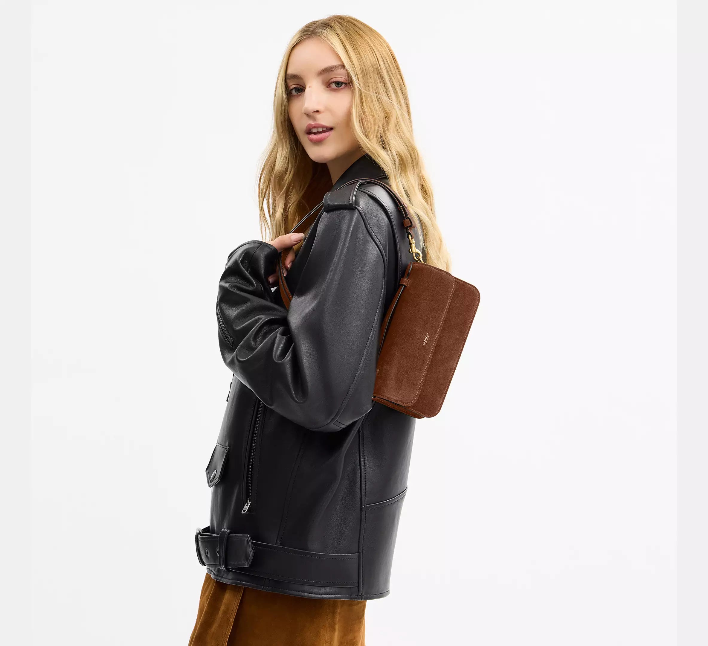 Coach Elora Top Handle Crossbody Bag -  Brass/Warm Brown