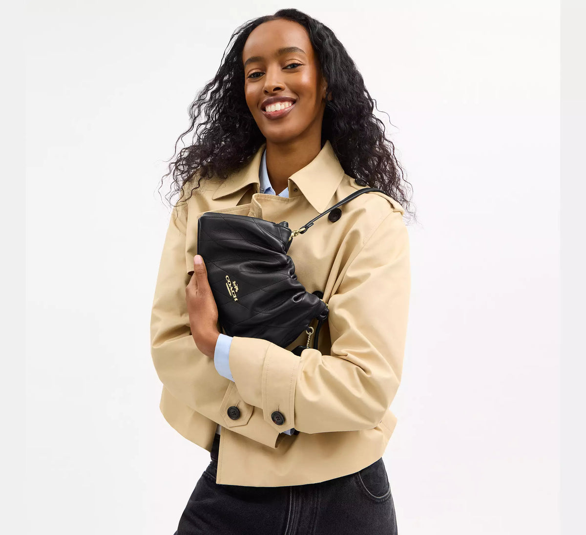 Coach Faye Shoulder Bag With Quilting - Gold/Black