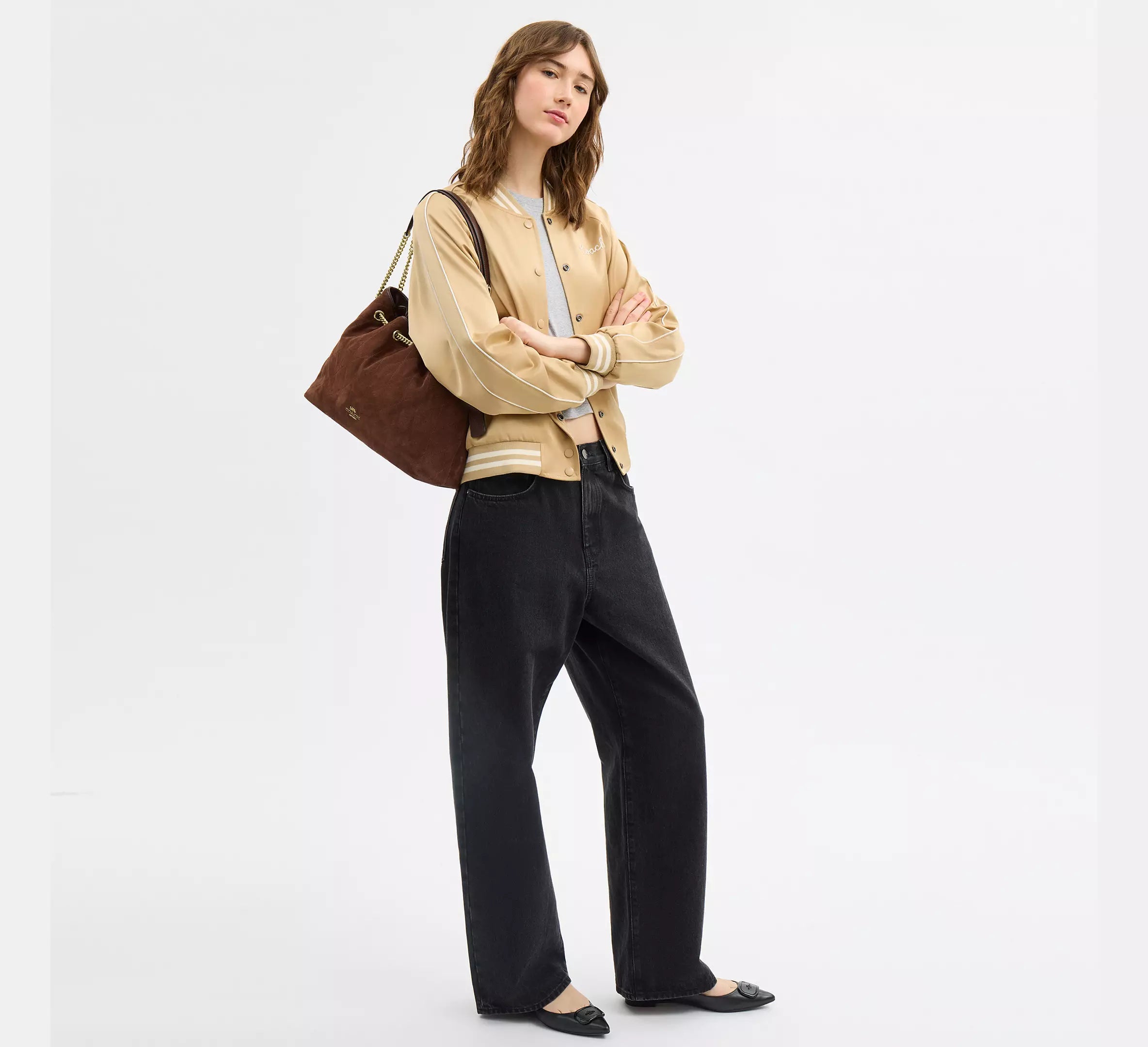 Coach Evelyn Shoulder Bag With Quilting - Gold/Vintage Brown/Maple