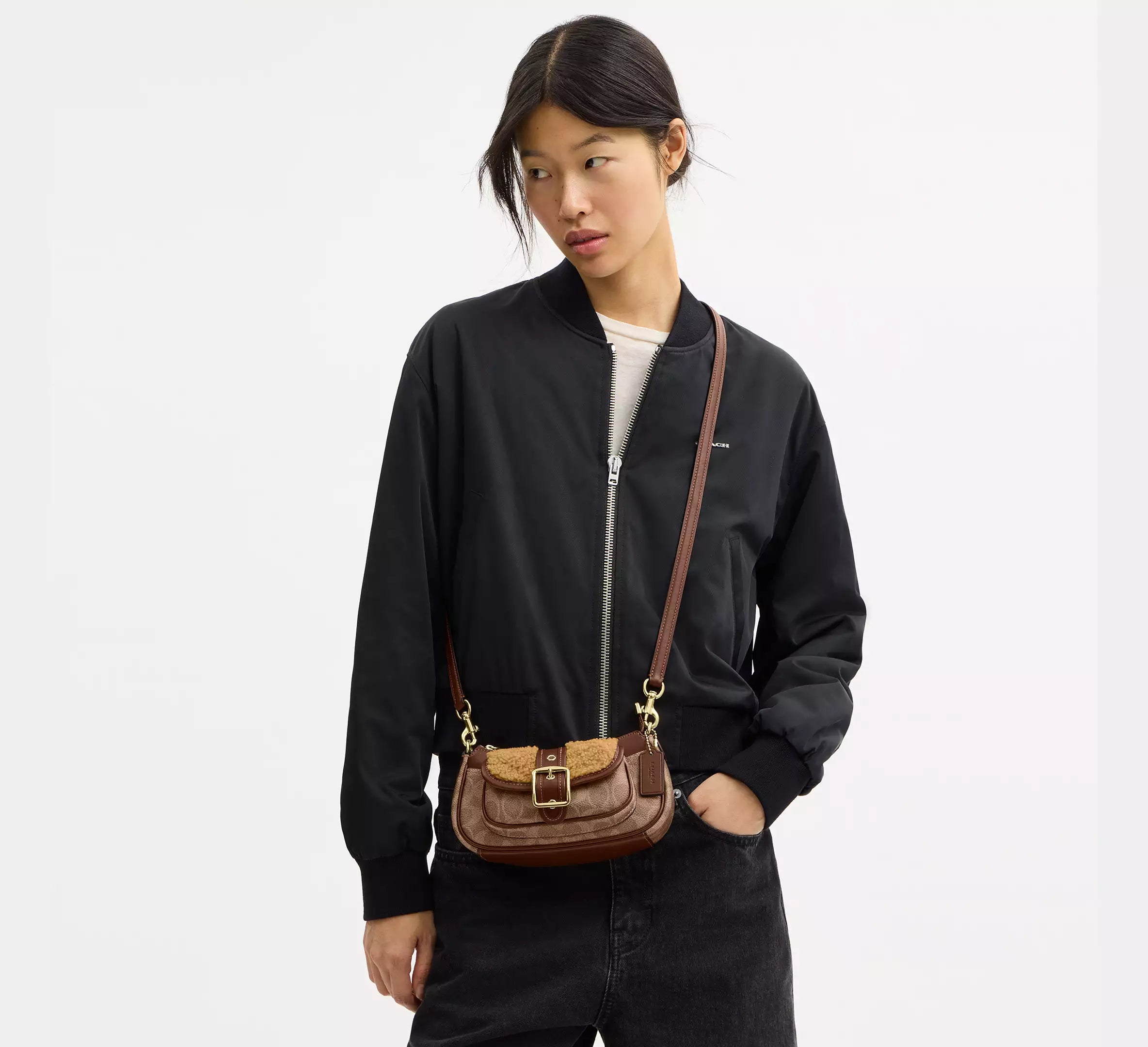 Coach Ashton Mini Shoulder Bag In Signature - Gold/Tan/Vintage Brown