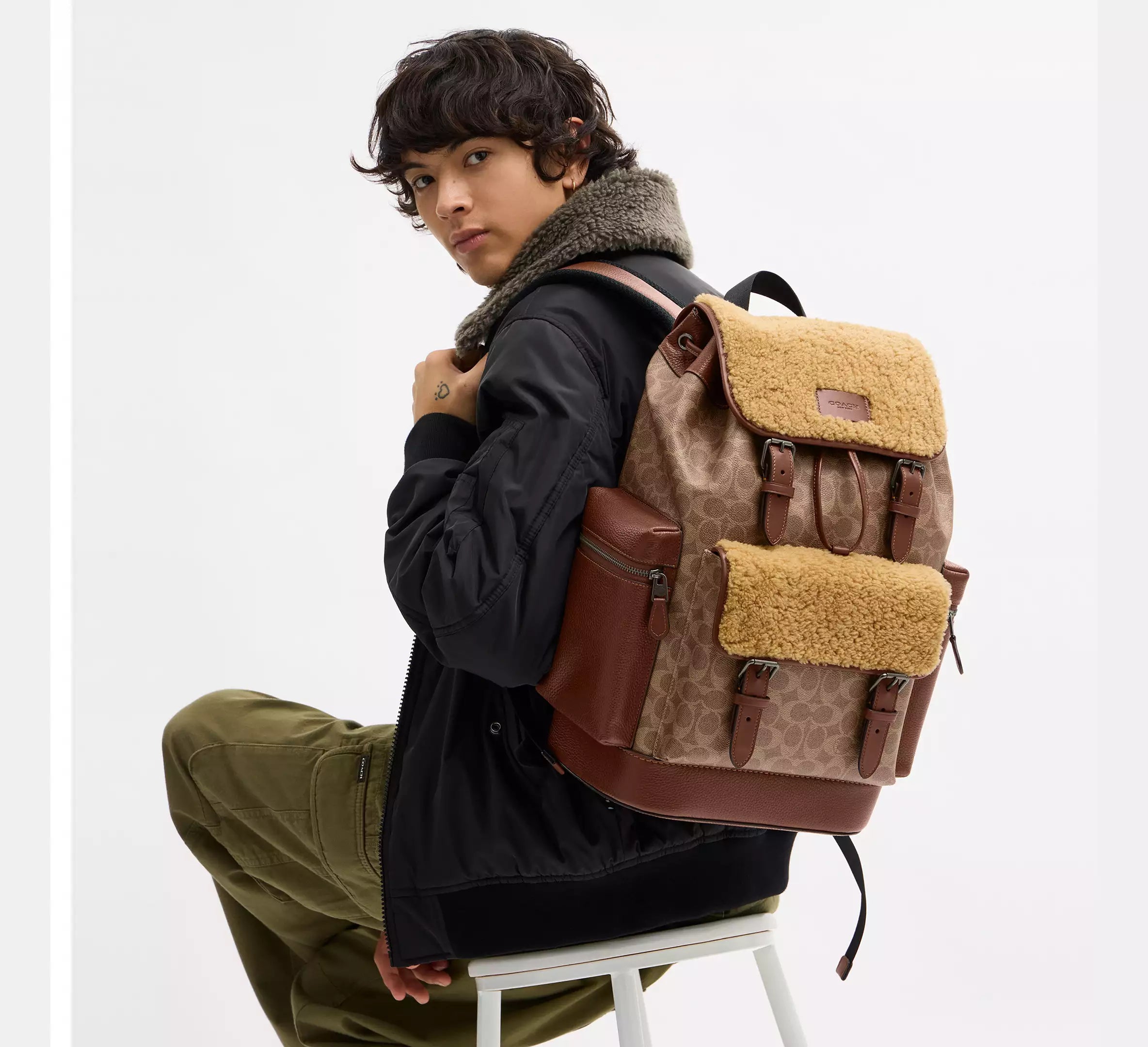 Coach Sprint Backpack In Signature  - Gunmetal/Tan/Vintage Brown