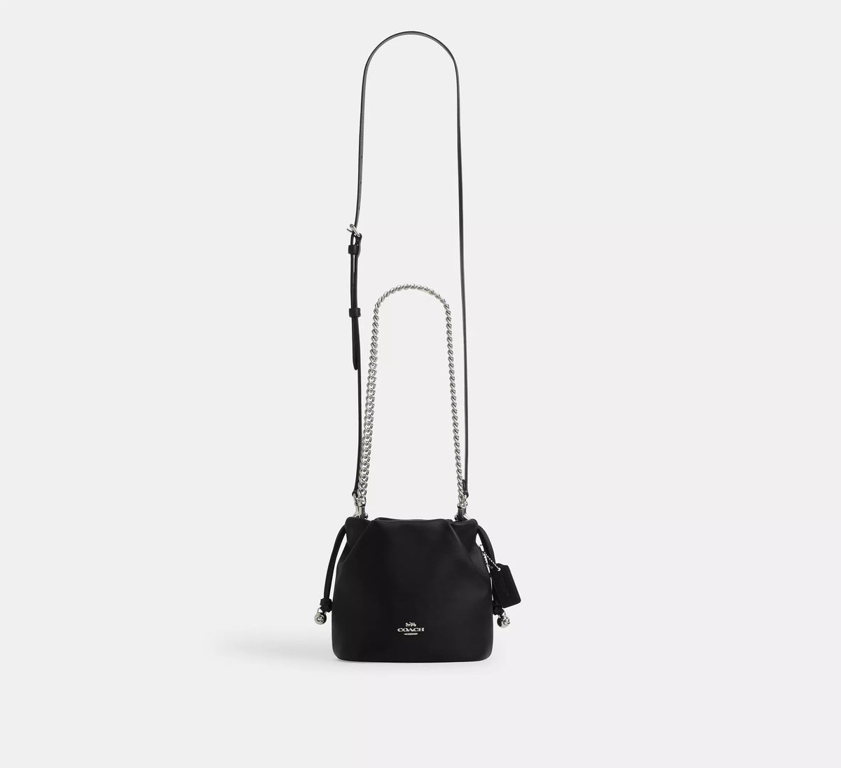 Coach Faye Mini Drawstring Bag  -  Silver/Black
