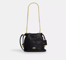 Coach Faye Mini Drawstring Bag With Quilting -  Gold/Black