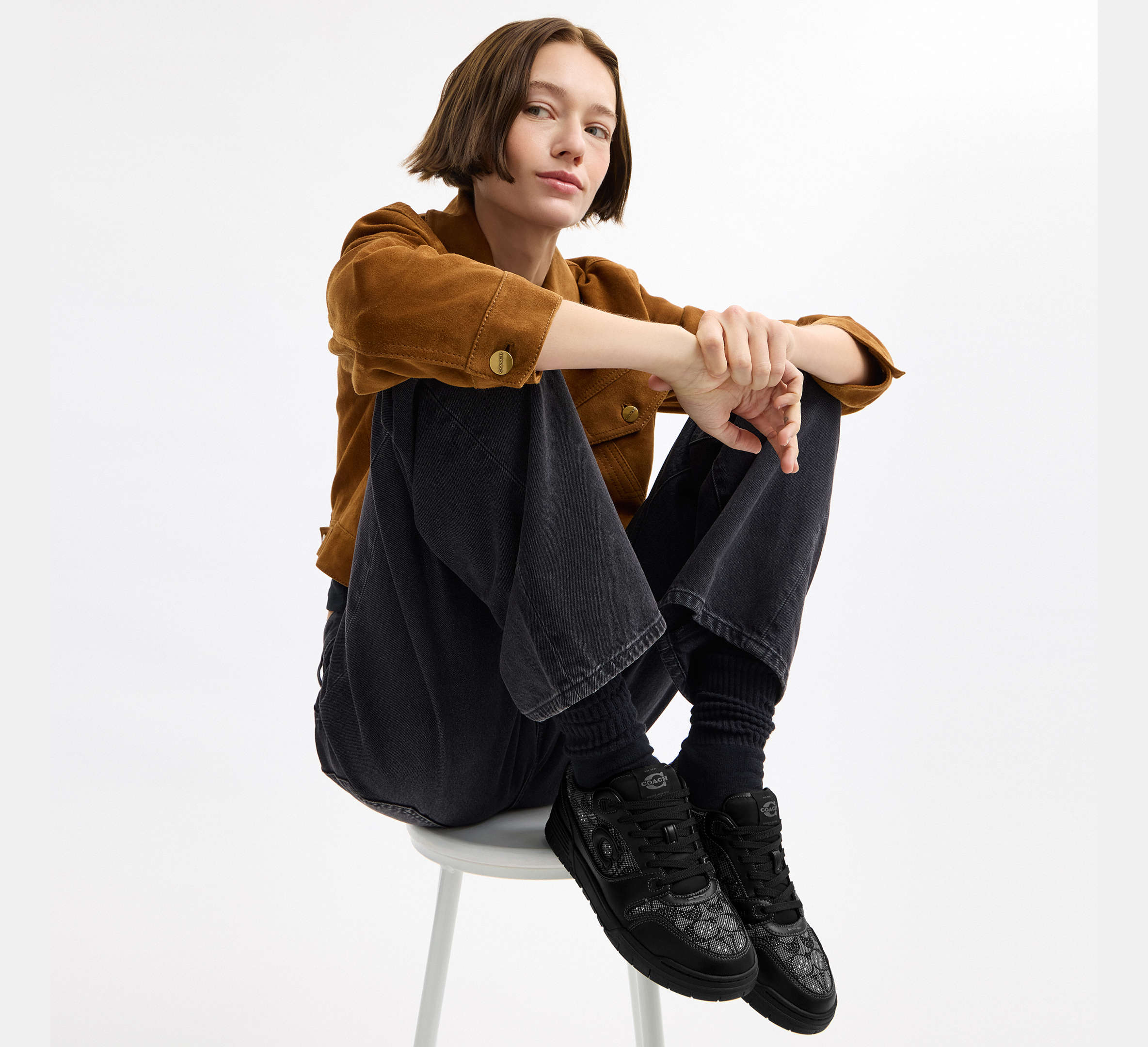 Coach Women's Soho Sneaker In Crystal Signature Jacquard - Black