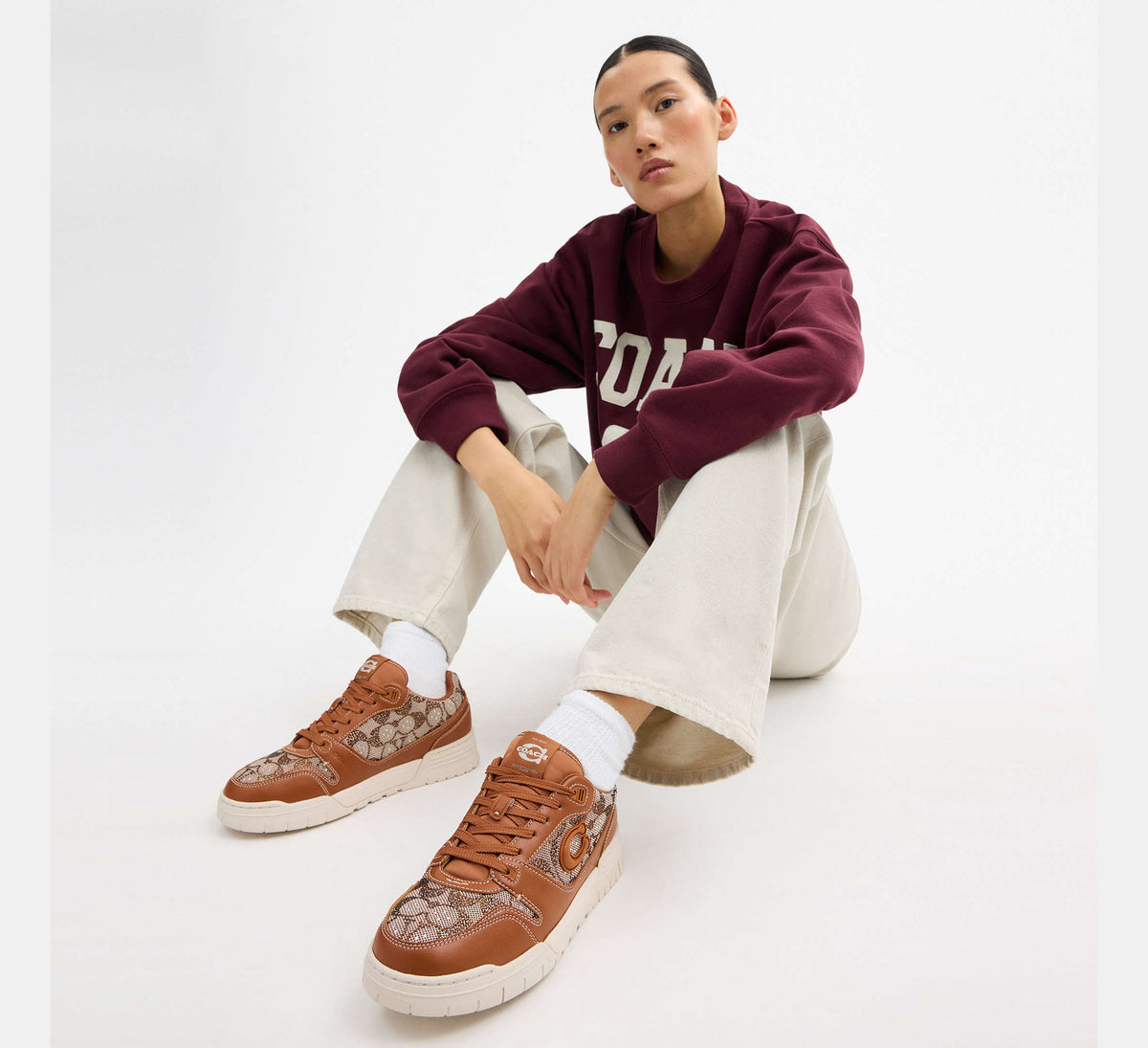Coach Women's Soho Sneaker In Crystal Signature Jacquard - Cocoa/Burnished Amber