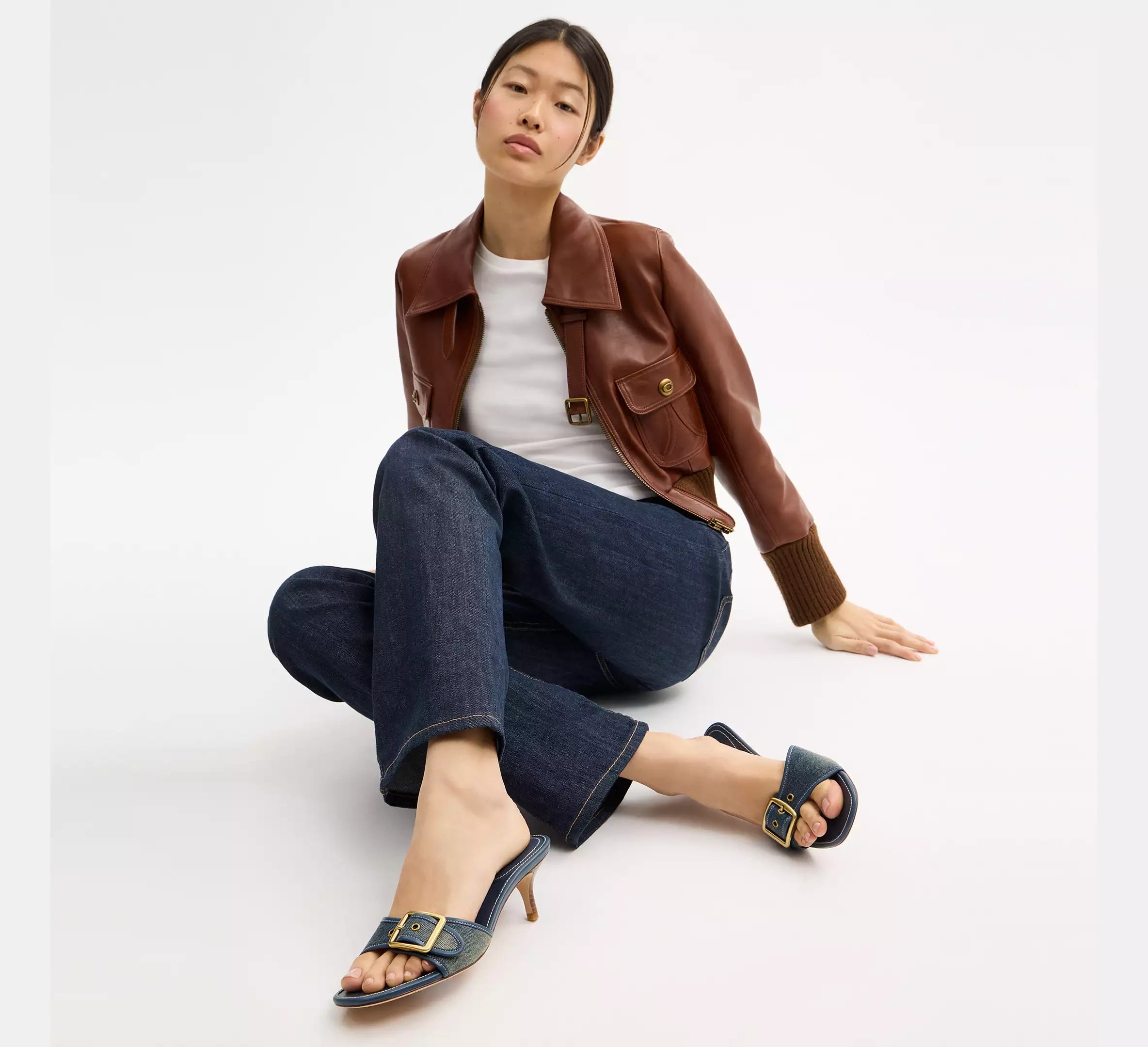 Coach Margot Sandal In Loved Denim  - denim/Dark Indigo