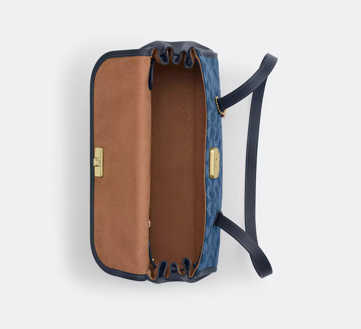 Coach Bridget Flap Shoulder Bag In Signature Denim - Gold/Indigo - Hemen Teslimde